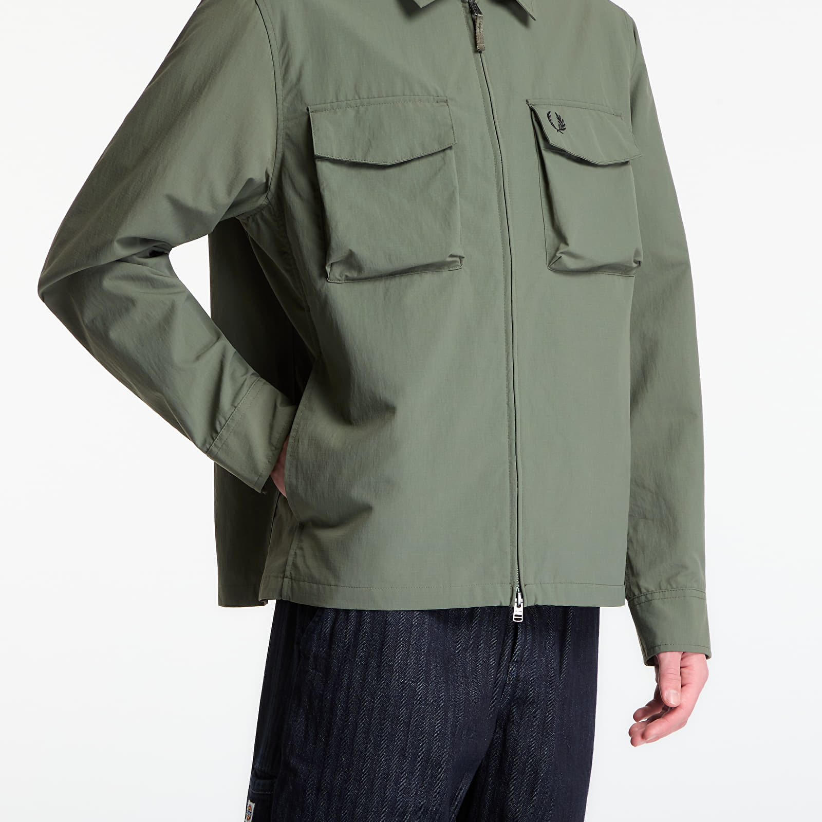 Men's overshirts Fred Perry Ripstop Pocket Overshirt Green