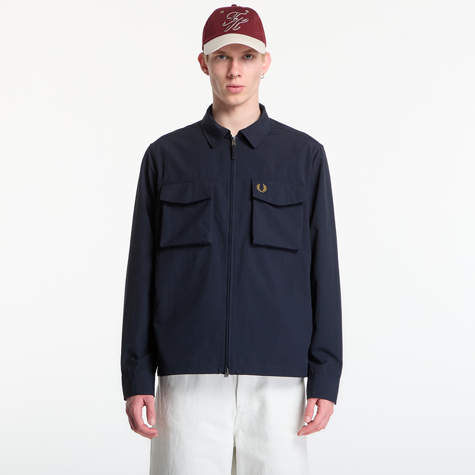Koszule męskie Fred Perry Ripstop Pocket Overshirt Navy