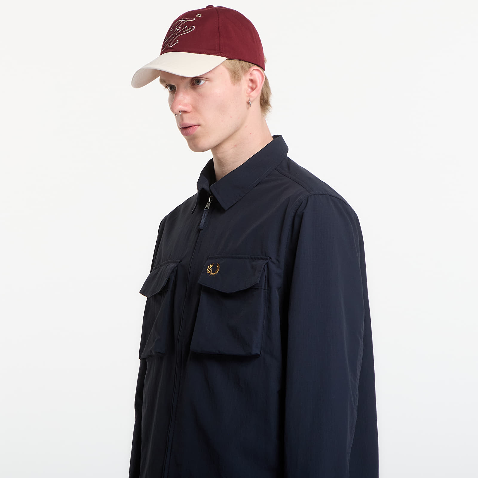 Koszule męskie Fred Perry Ripstop Pocket Overshirt Navy