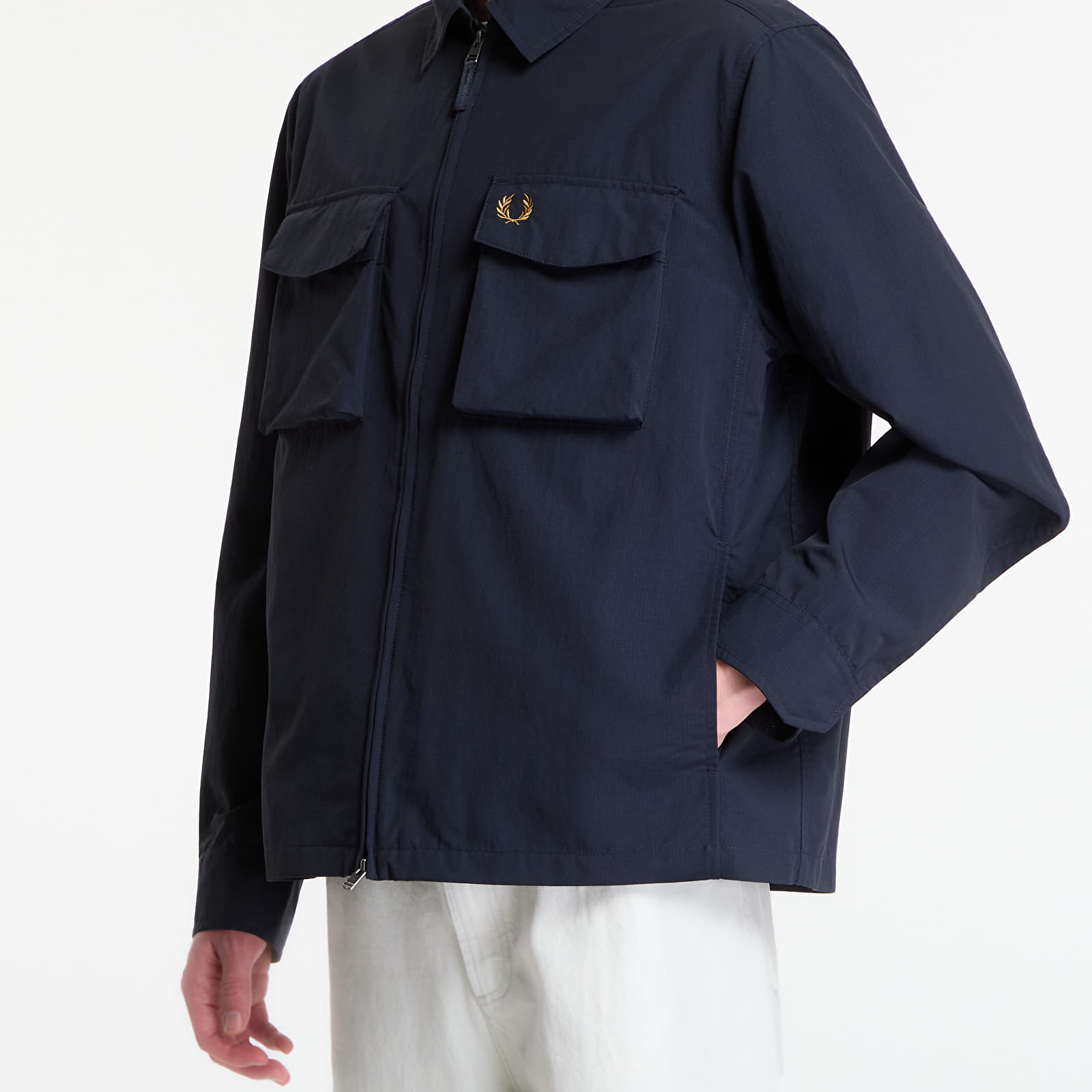 Koszule męskie Fred Perry Ripstop Pocket Overshirt Navy