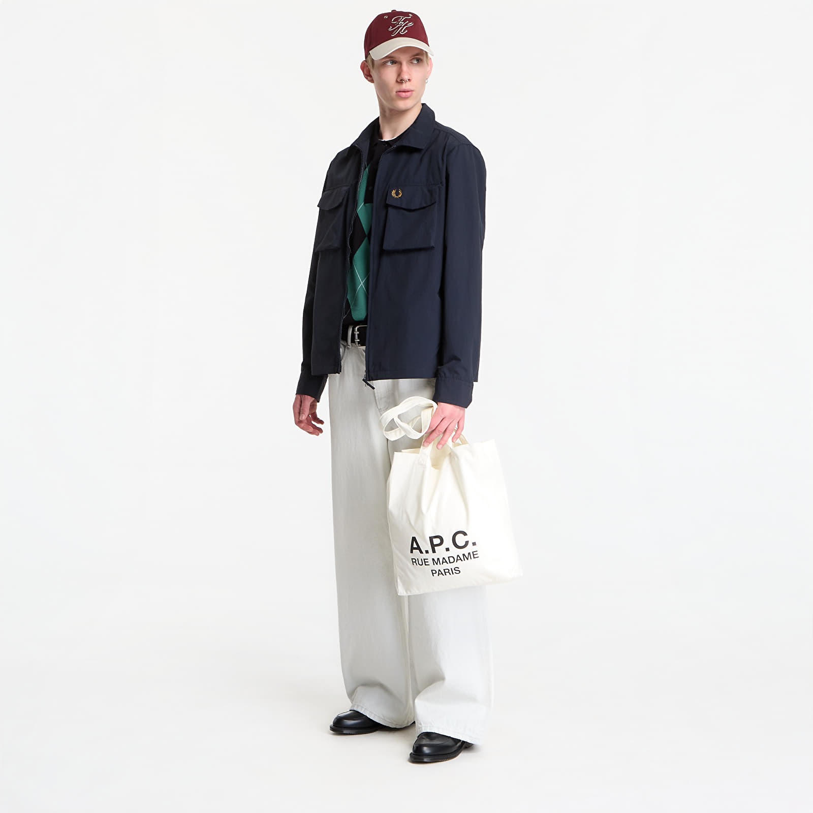 Koszule męskie Fred Perry Ripstop Pocket Overshirt Navy
