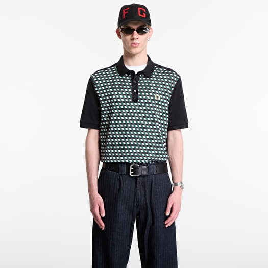 Fred Perry Geometric Polo Shirt Black