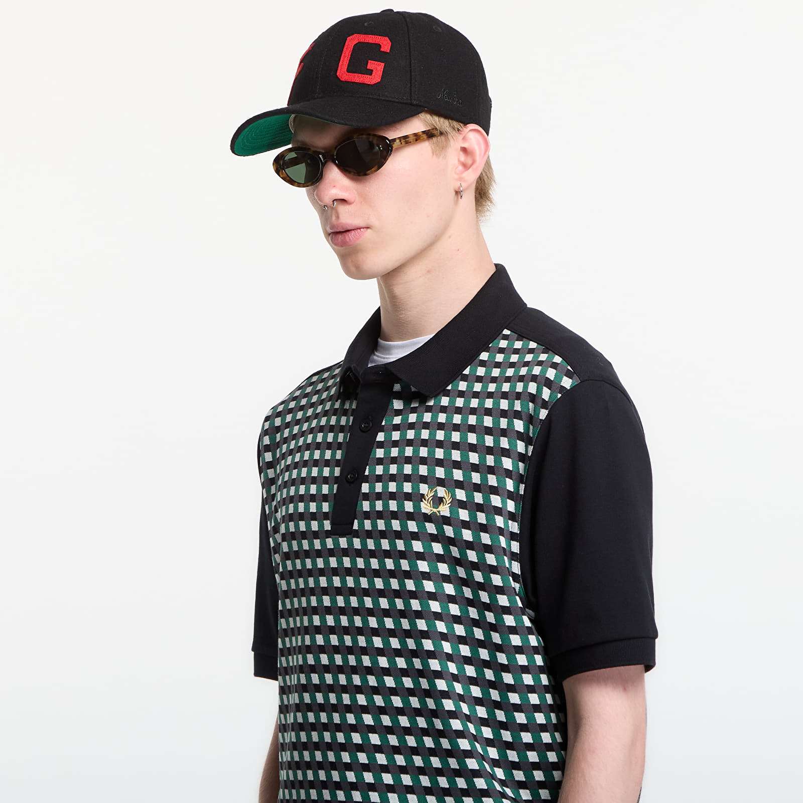 Męskie koszulki polo Fred Perry Geometric Polo Shirt Black