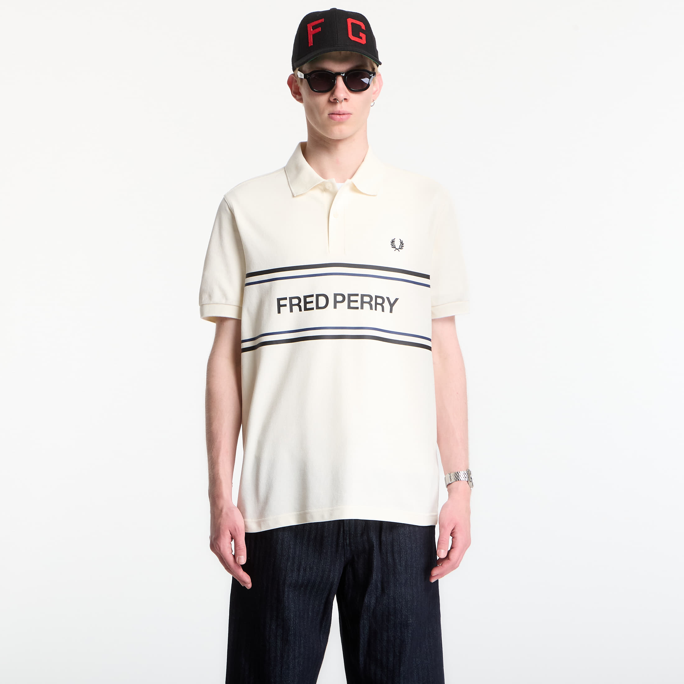 T-shirt Fred Perry Fred Perry Graphic Polo Shirt Ecru L