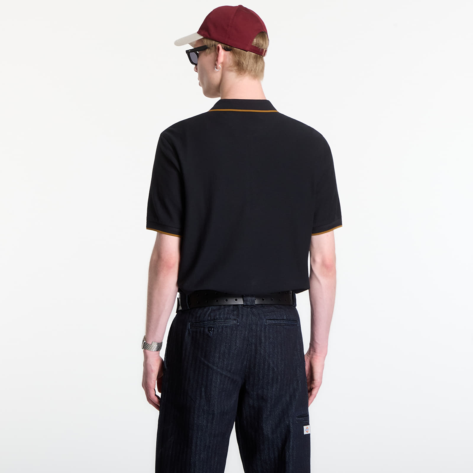 Ανδρικά μπλουζάκια Fred Perry Crepe Pique Polo Shirt Black