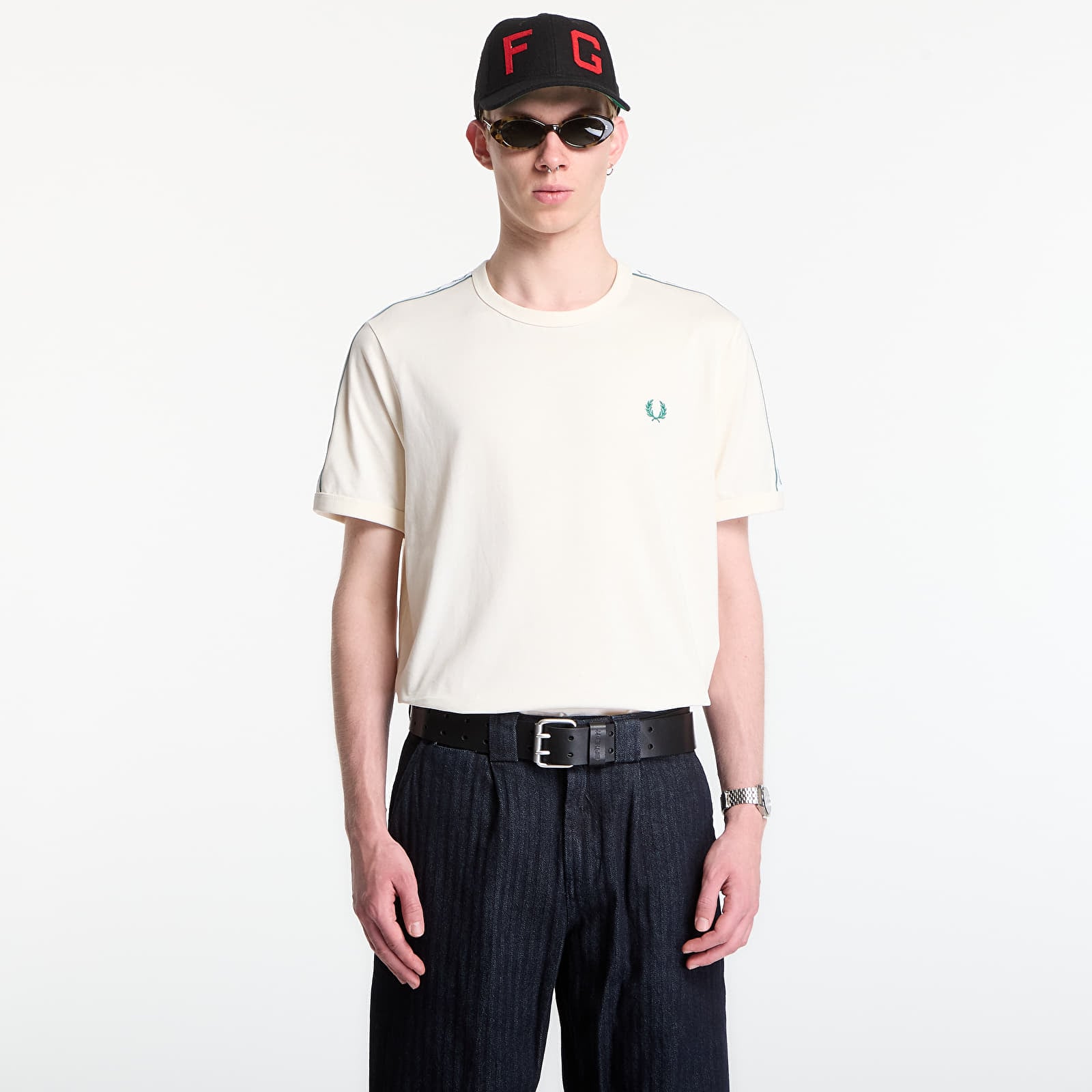 T-shirts Fred Perry Contrast Tape Ringer T-Shirt Ecru