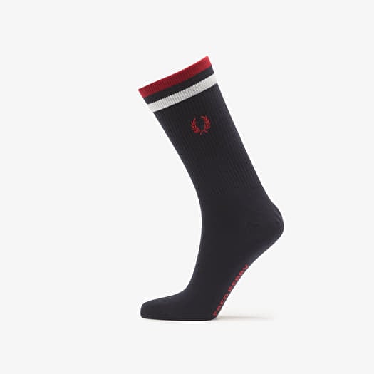 Fred Perry Tipped Sports Sock Navy/ Snow White/ Burnt Red