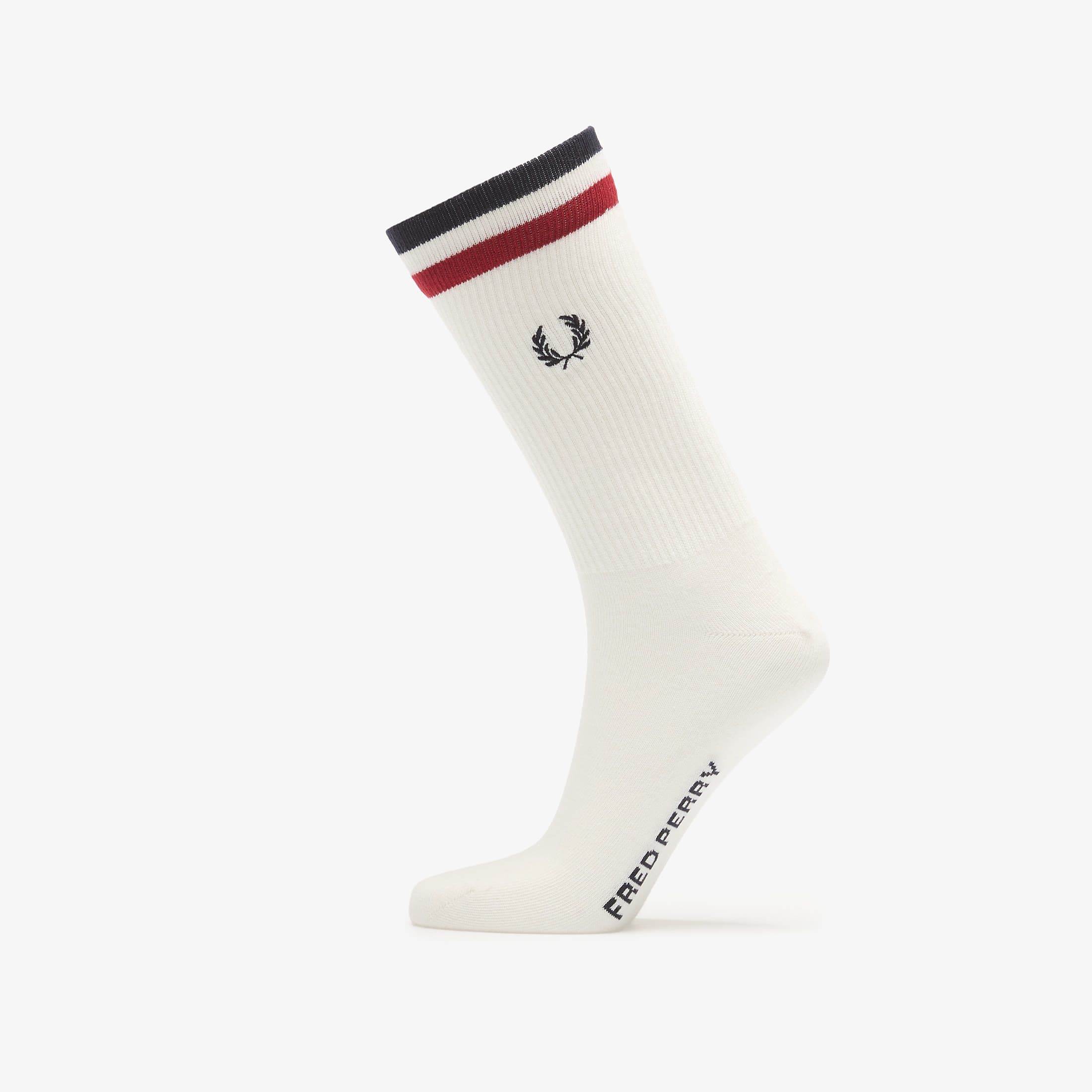 Fred Perry Tipped Sports Sock Snow White/ Burnt Red/ Navy 43-46