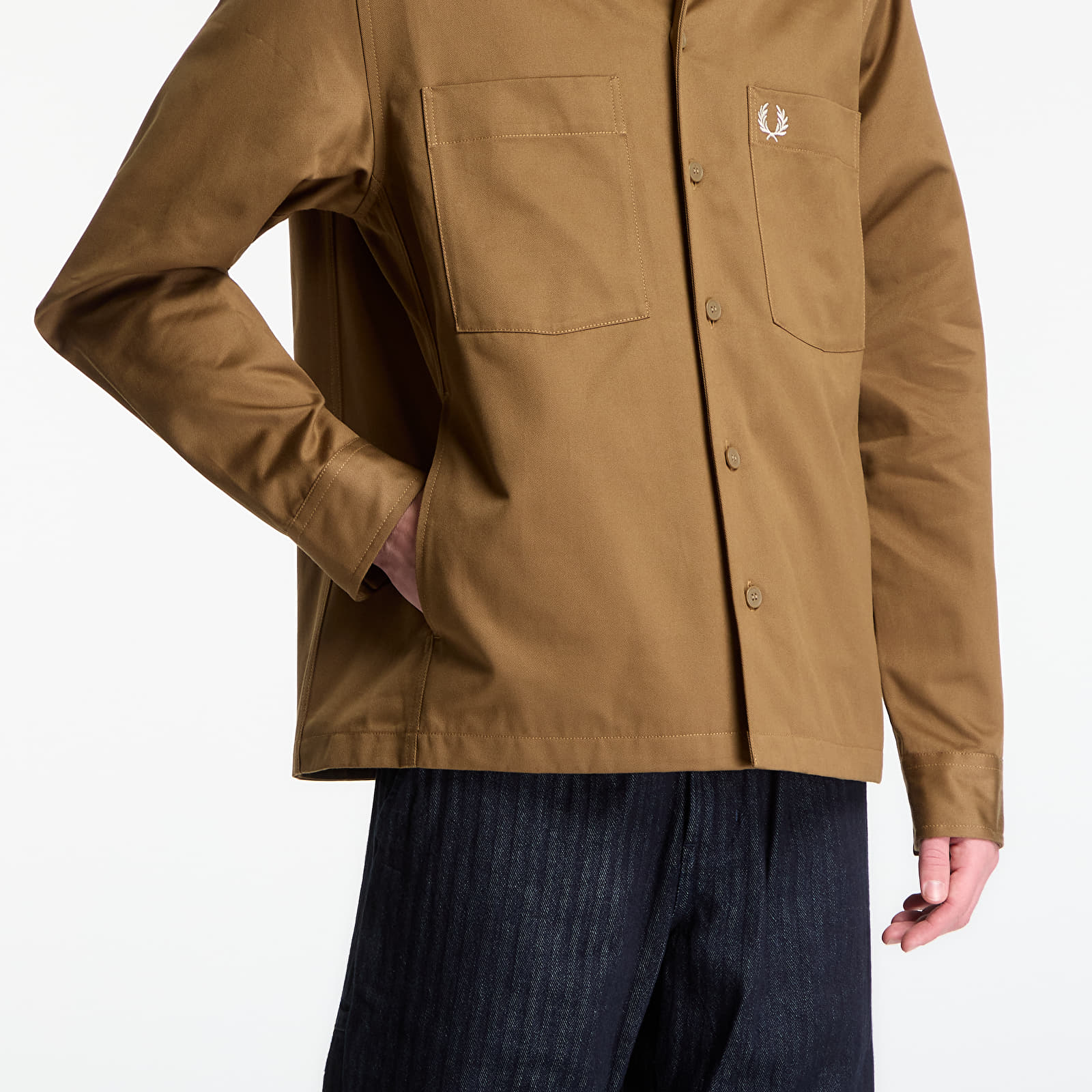 Men's overshirts Fred Perry Twill Overshirt Brown