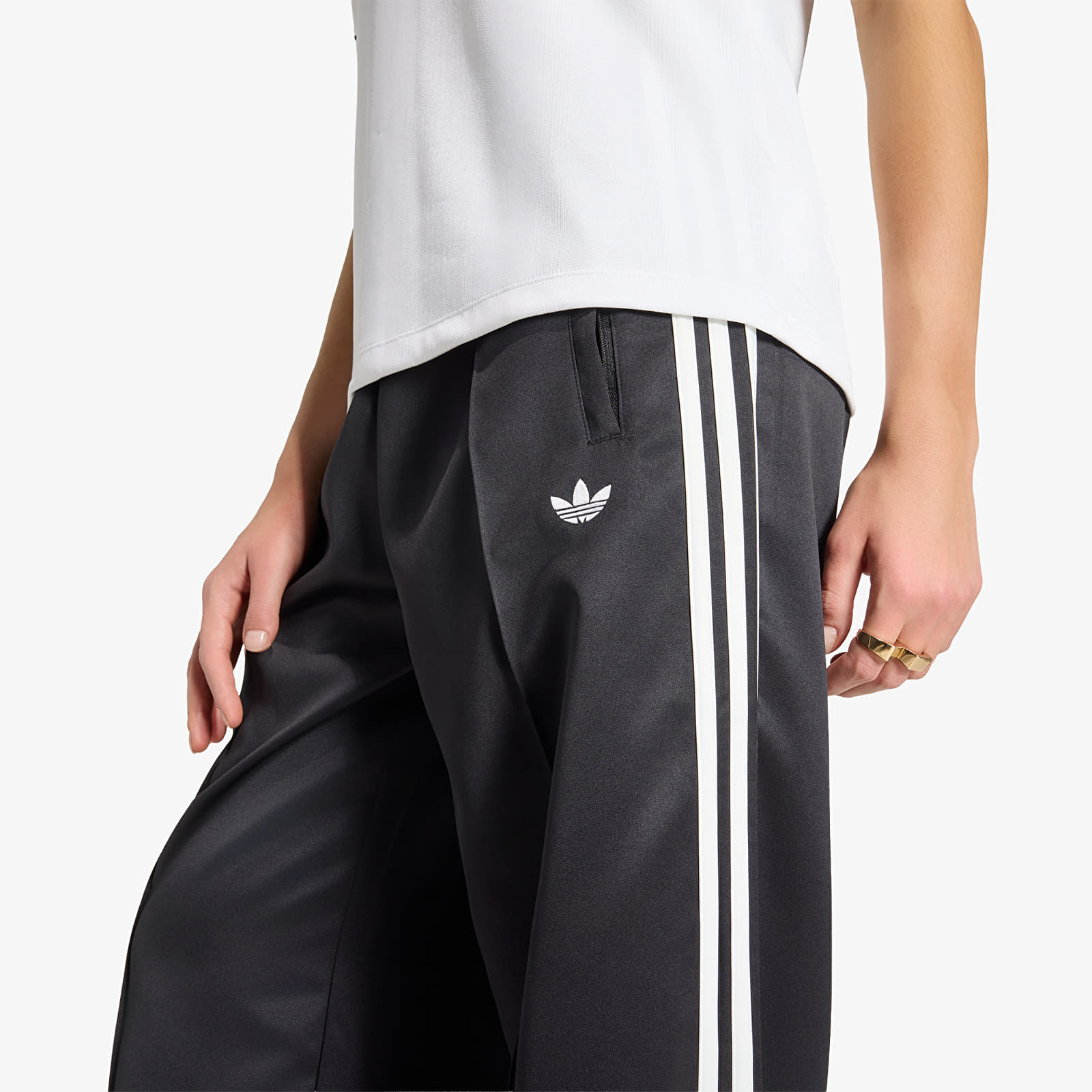 Women's Sweatpants adidas Satin Sst Loose Track Pant Black/ White