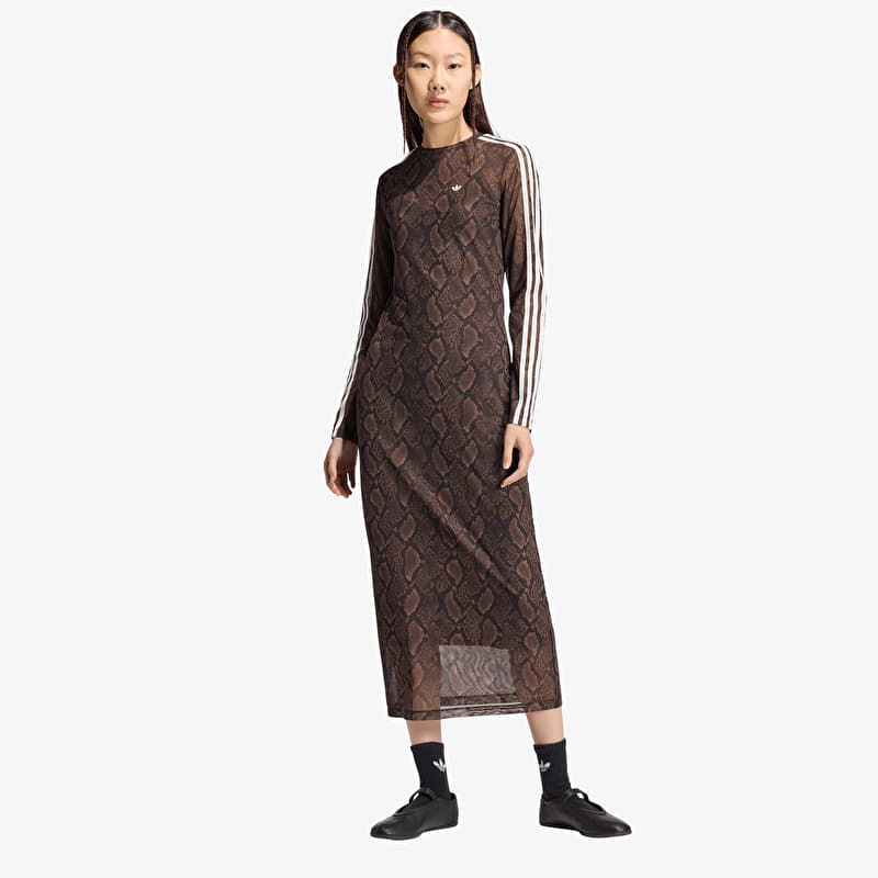 Klänning adidas Snake Print Maxi Dress Earth Strata/ Aurora Coffee