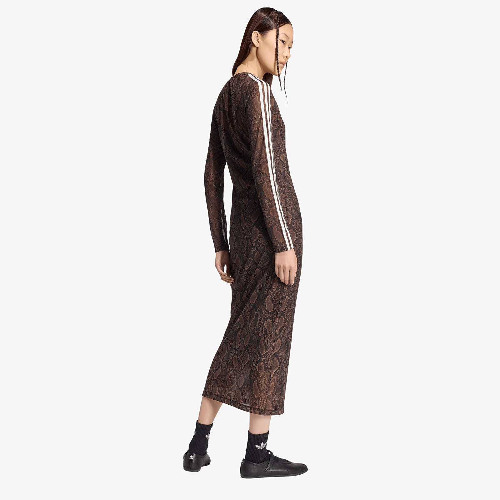 Moteriškos suknelės adidas Snake Print Maxi Dress Earth Strata/ Aurora Coffee