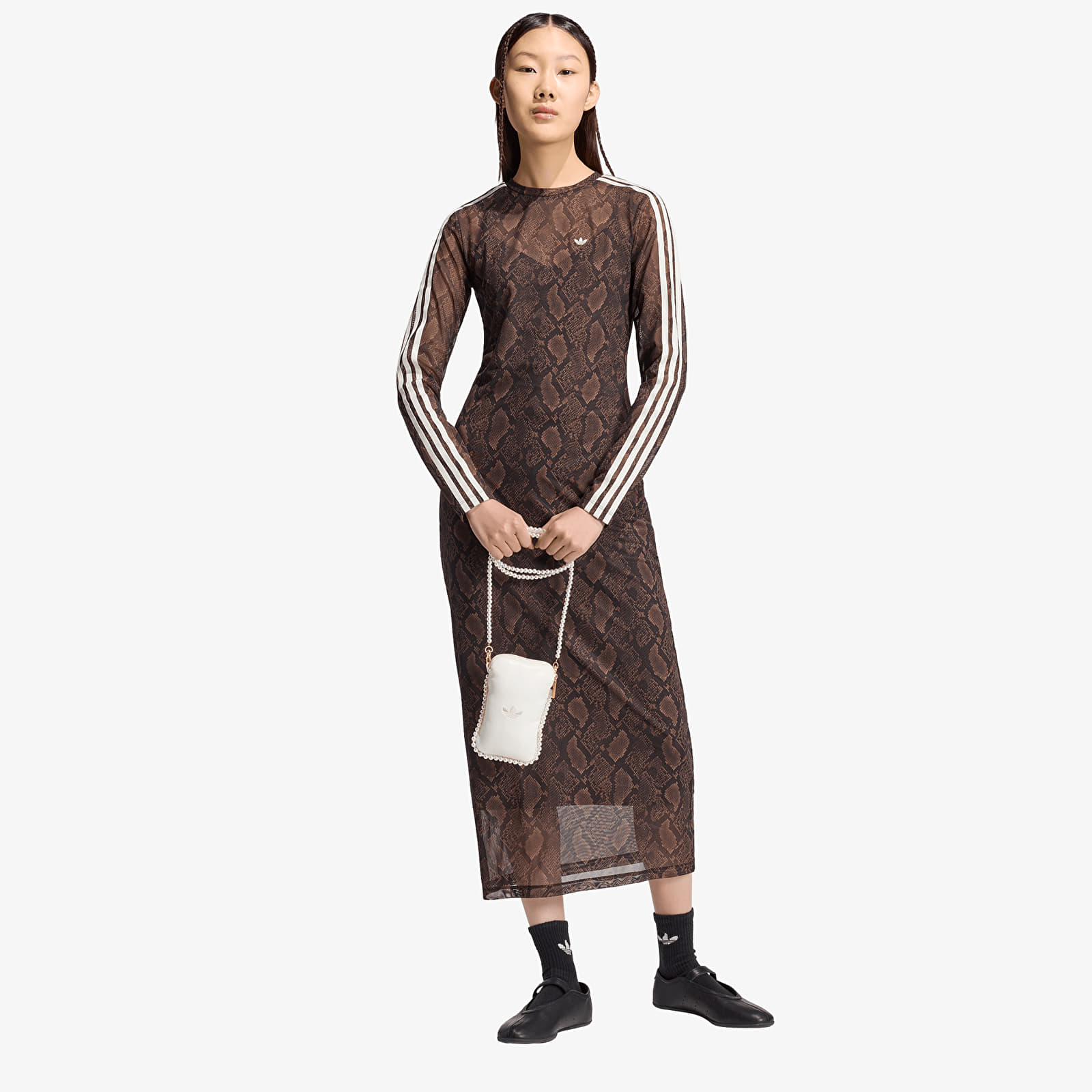 Moteriškos suknelės adidas Snake Print Maxi Dress Earth Strata/ Aurora Coffee