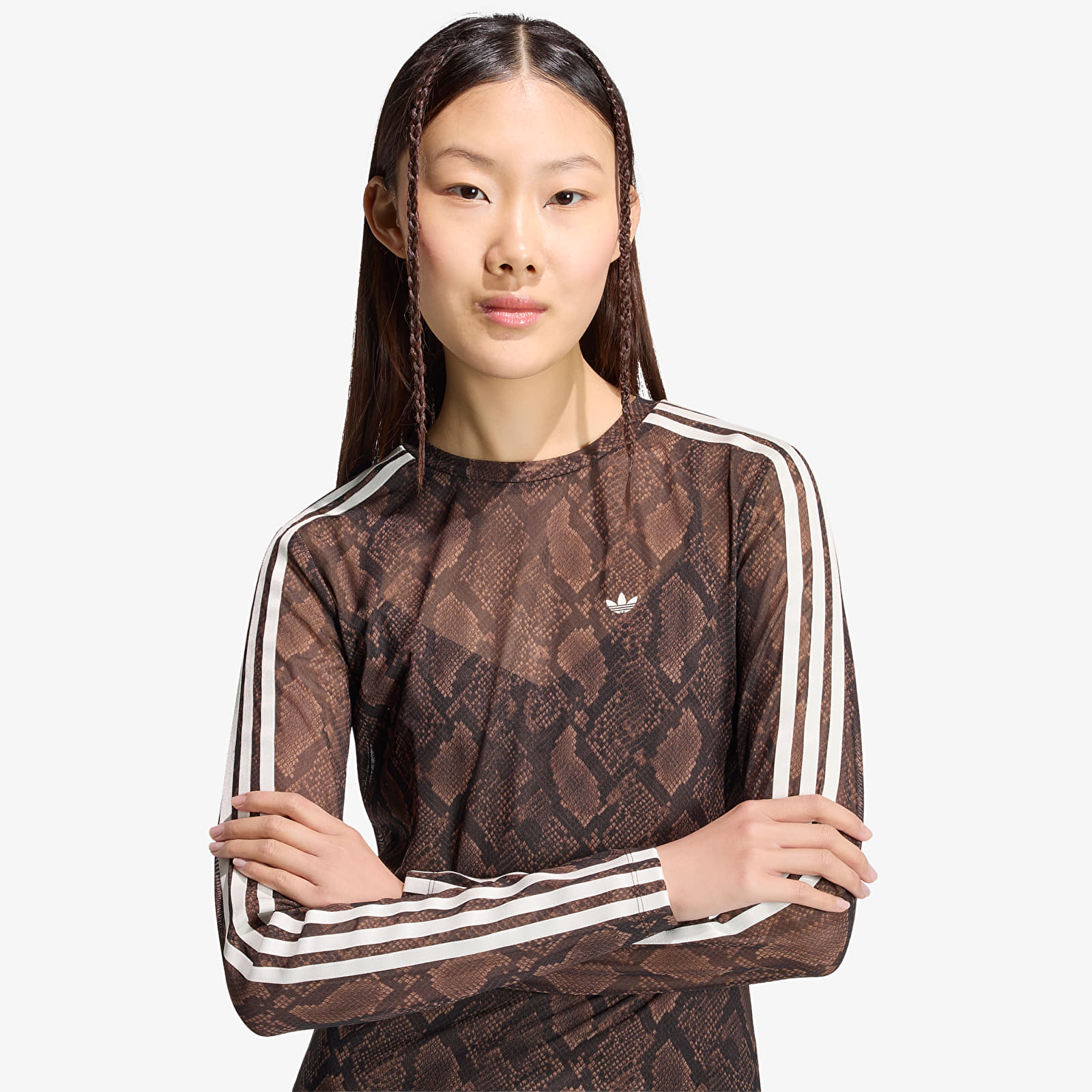 Moteriškos suknelės adidas Snake Print Maxi Dress Earth Strata/ Aurora Coffee