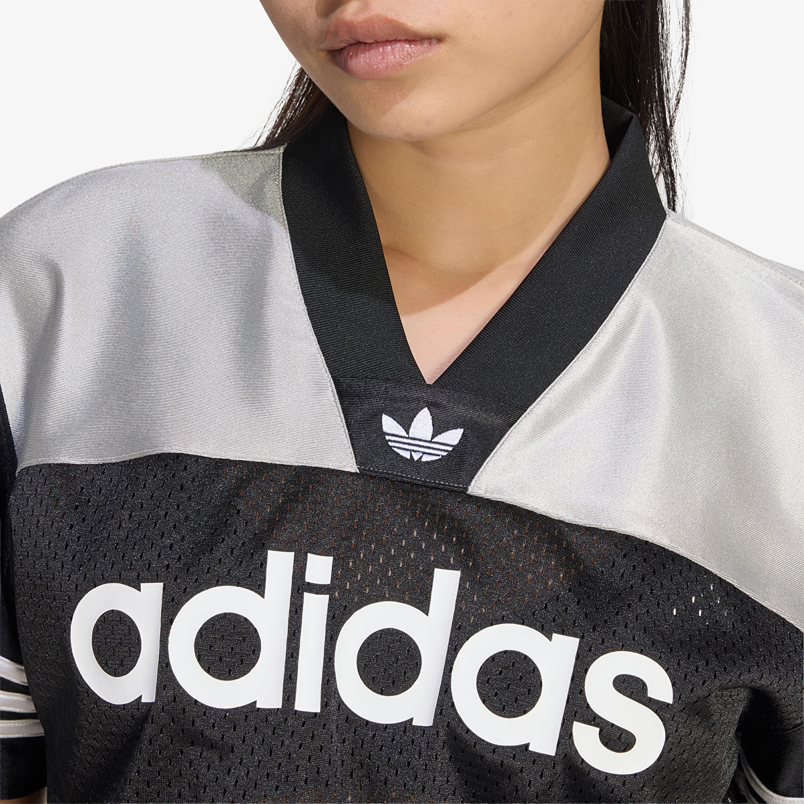 Női trikók adidas Crop Jersey Black/ Grey Two/ White