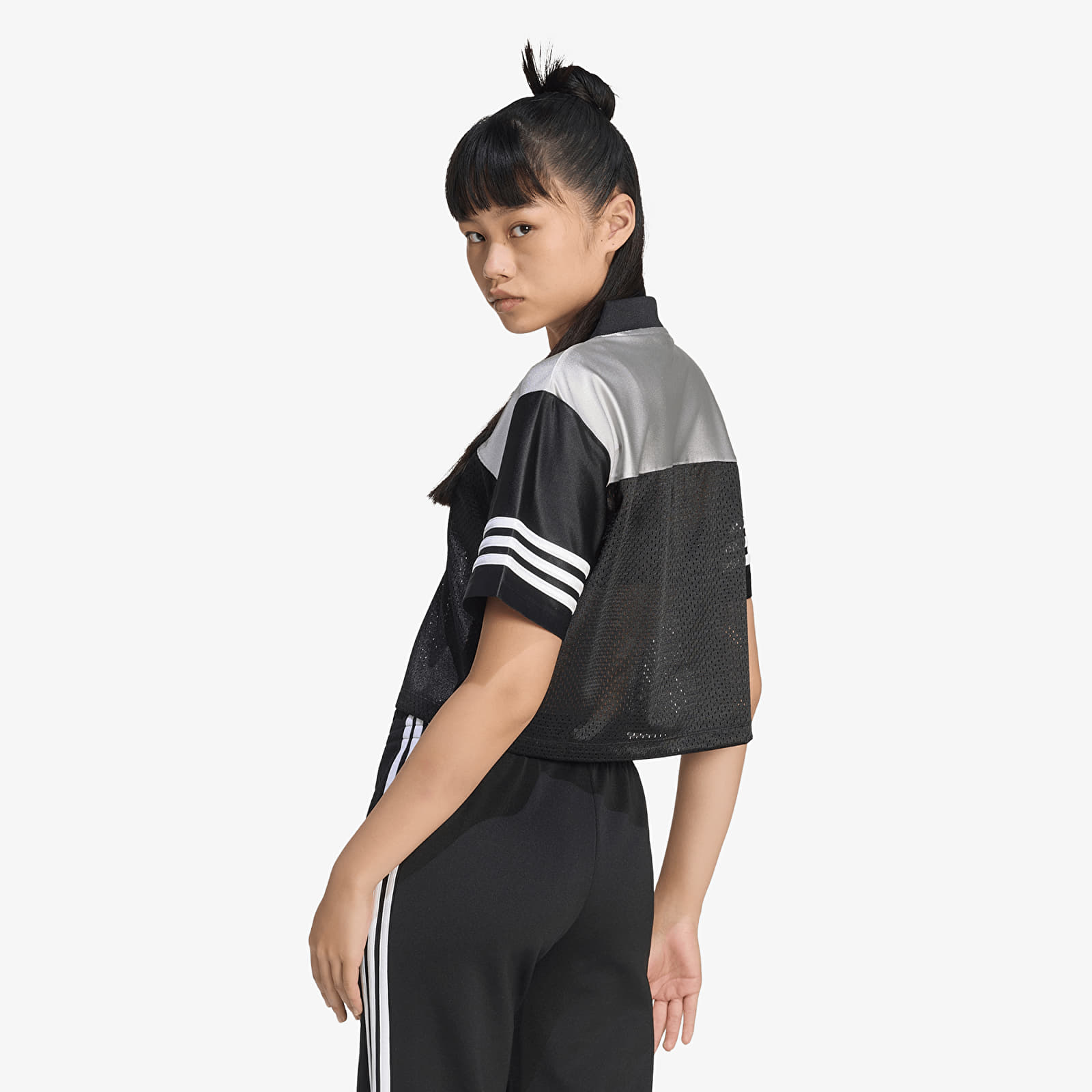 Női trikók adidas Crop Jersey Black/ Grey Two/ White