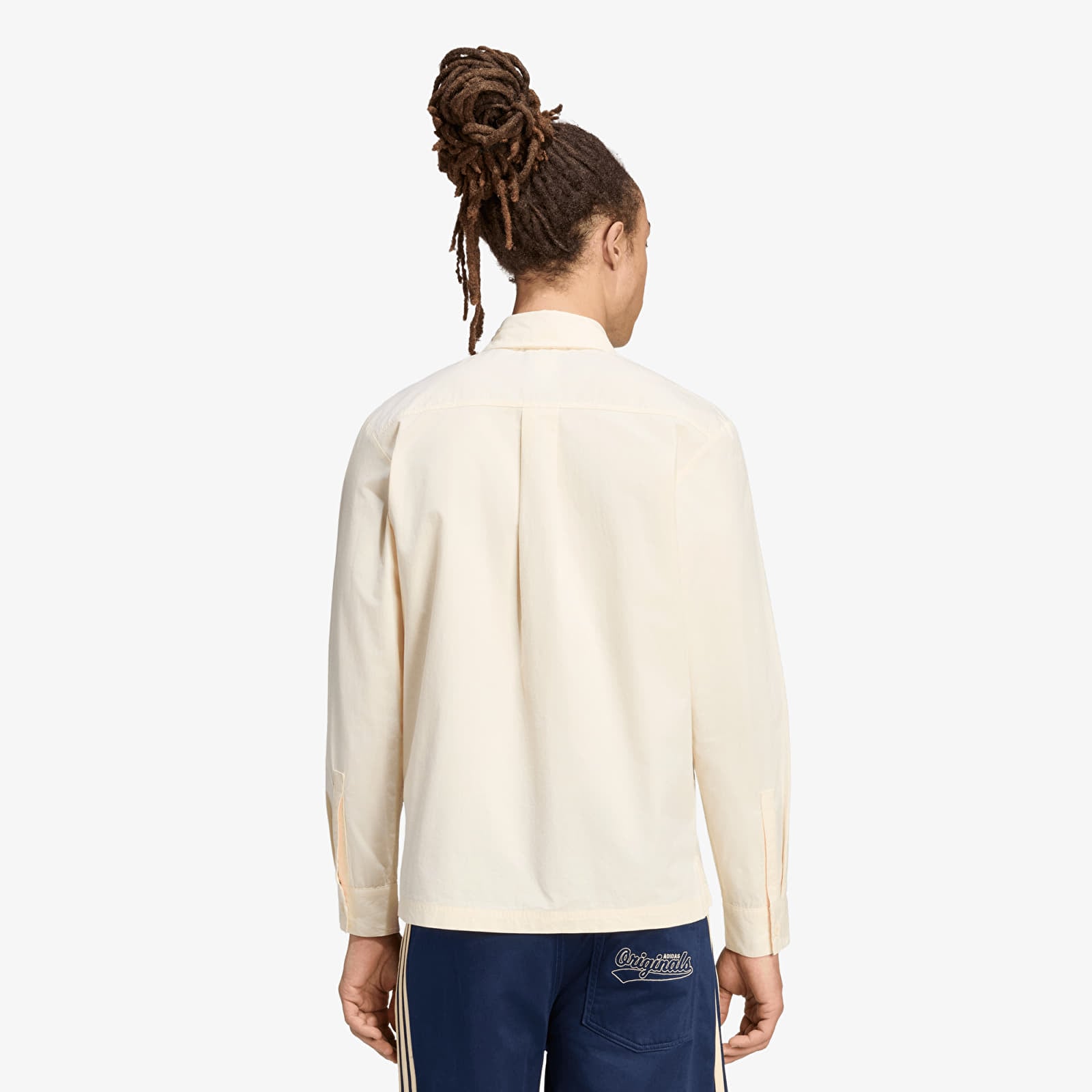 Pánské košile adidas 3 Stripes Button Up Shirt Warm Vanilla