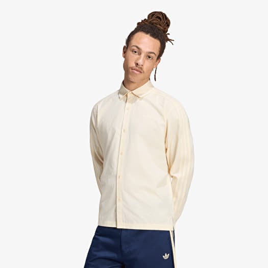 adidas 3 Stripes Button Up Shirt Warm Vanilla