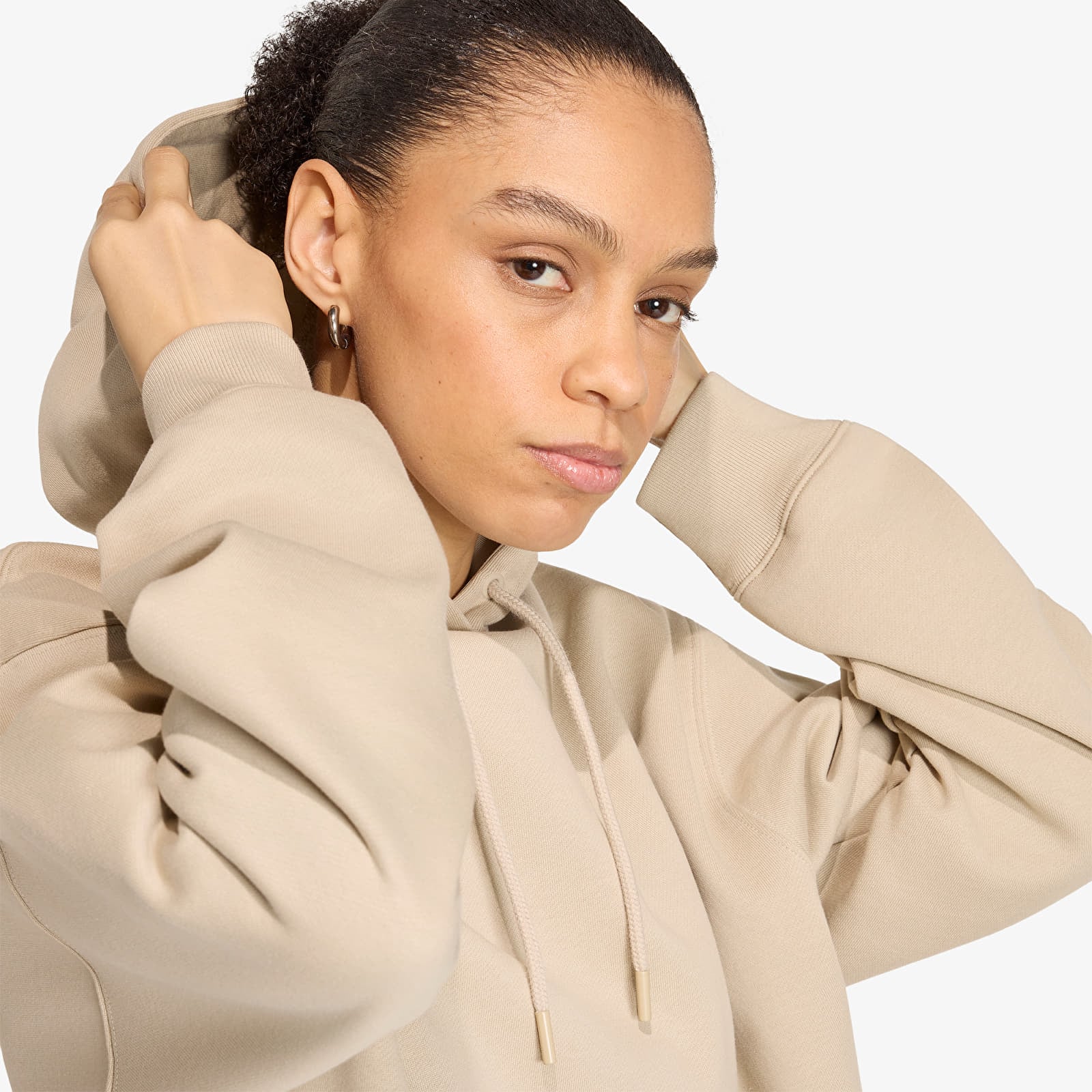 Women's Sweatshirts adidas Ess Fl Hd Os Khaki Three