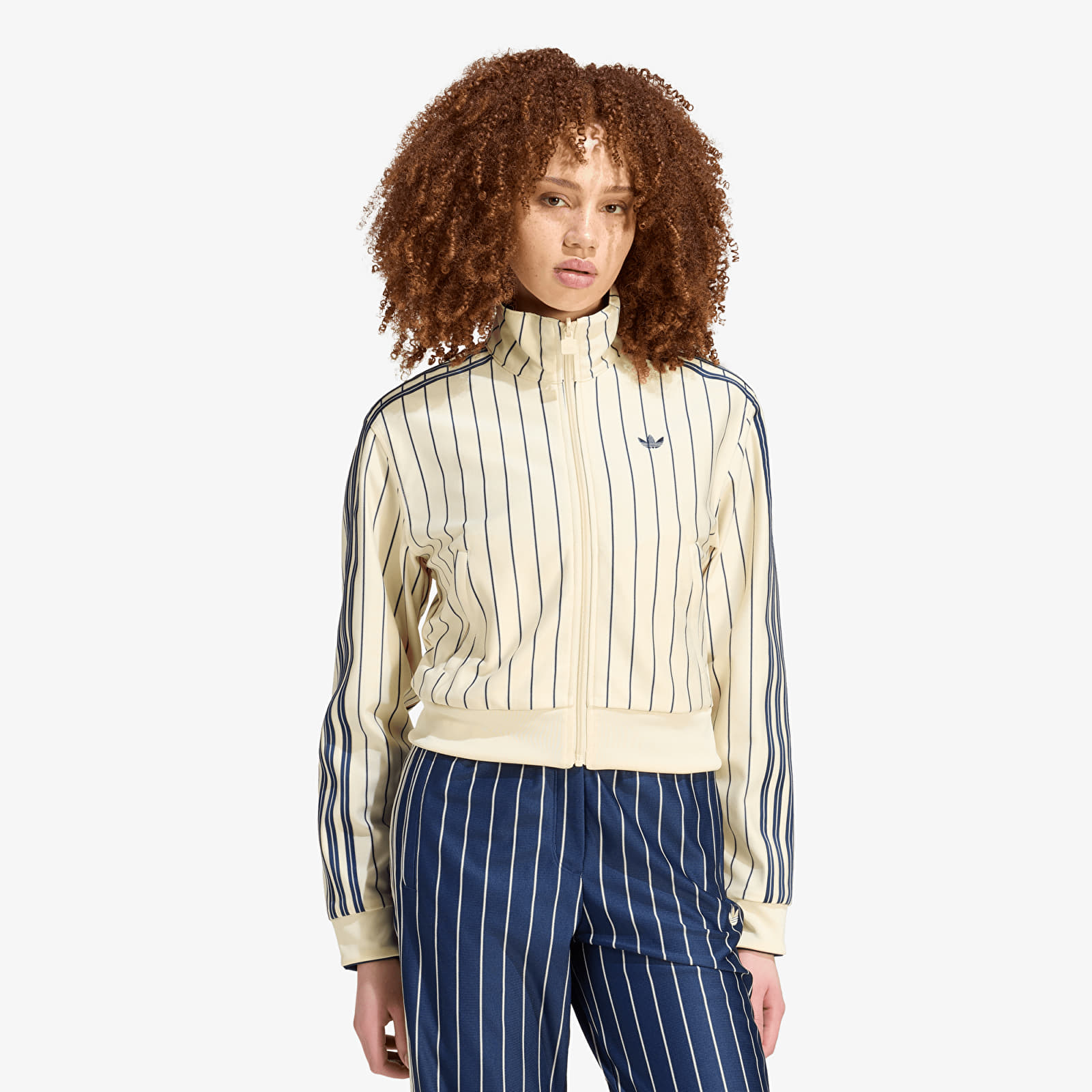 Sweats à capuche femme adidas Reversible Firebird Track Top Warm Vanilla/ Night Indigo