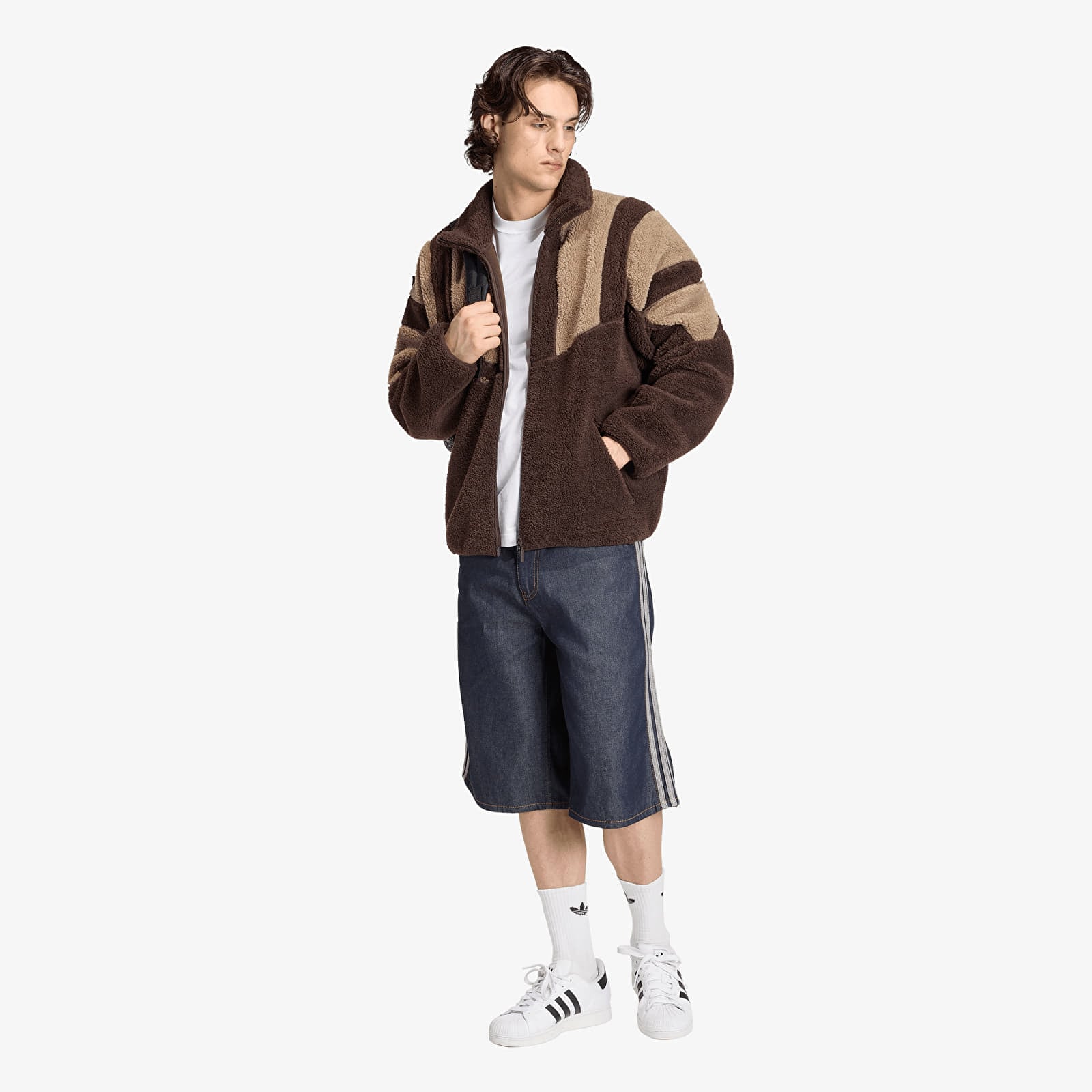 Meeste lühikesed püksid adidas Firebird Adicolor Jorts Mid-Rise Straight Leg Indigo Denim