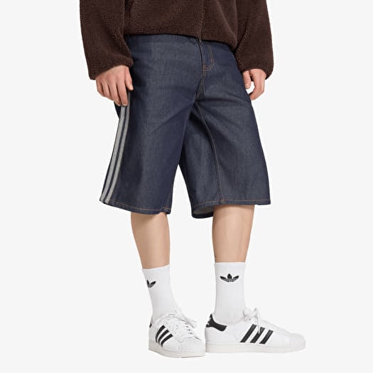 Kurze Hosen adidas Firebird Adicolor Jorts Mid-Rise Straight Leg Indigo Denim