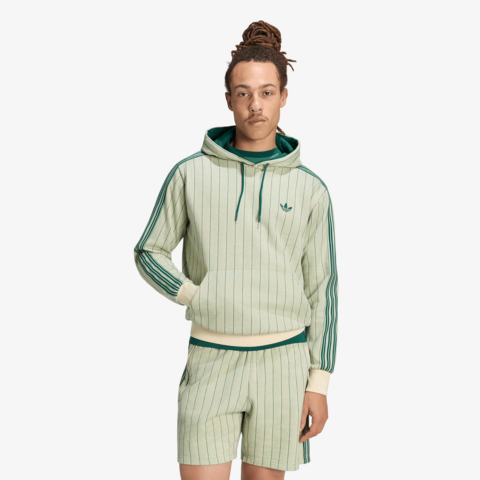 Felpe con cappuccio uomo adidas Pinstripes Hoodie Warm Vanilla