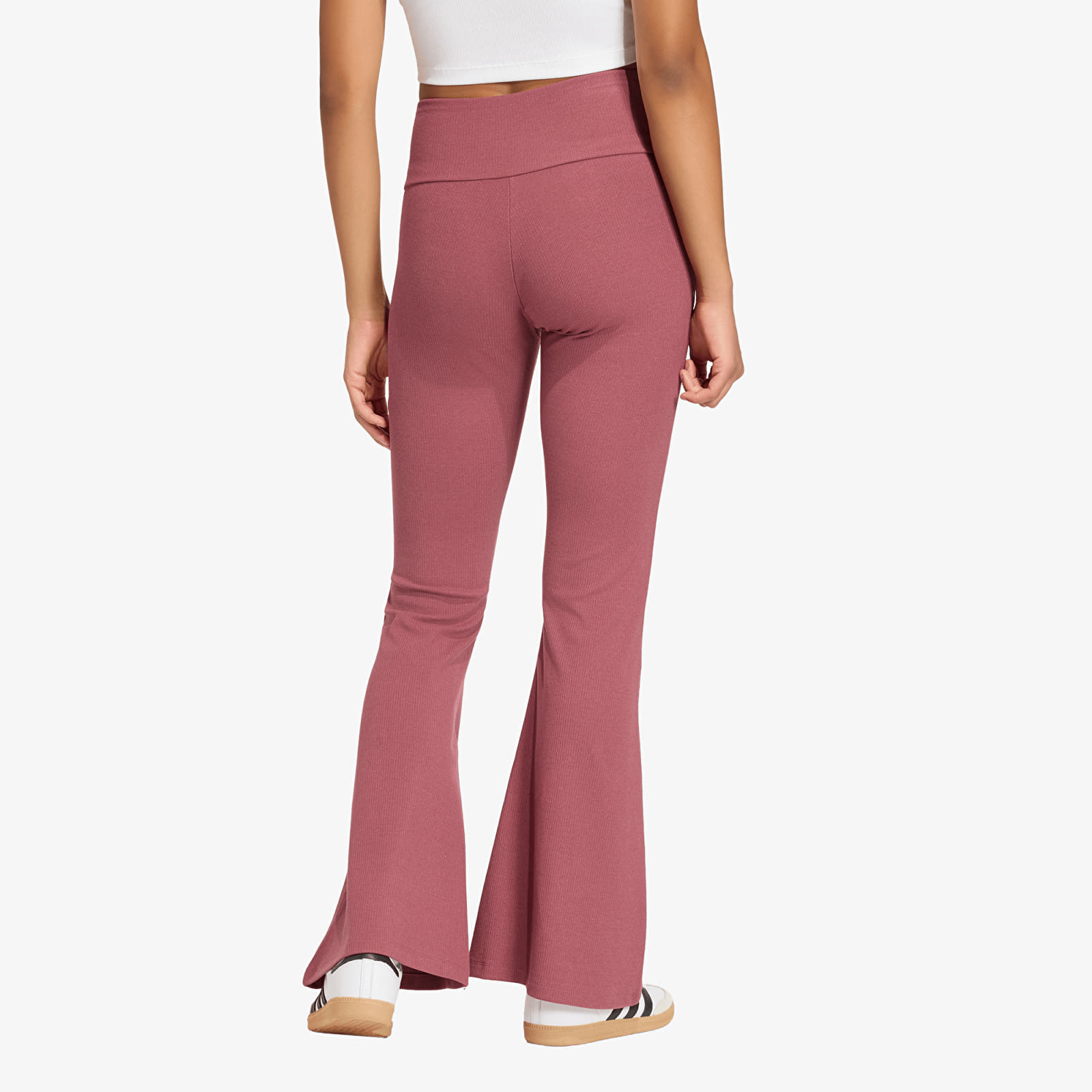 Дамски клин adidas Essentials Rib Flared Leggings Quiet Crimson