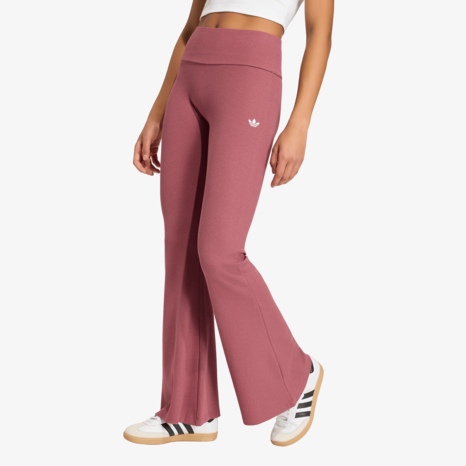 Дамски клин adidas Essentials Rib Flared Leggings Quiet Crimson