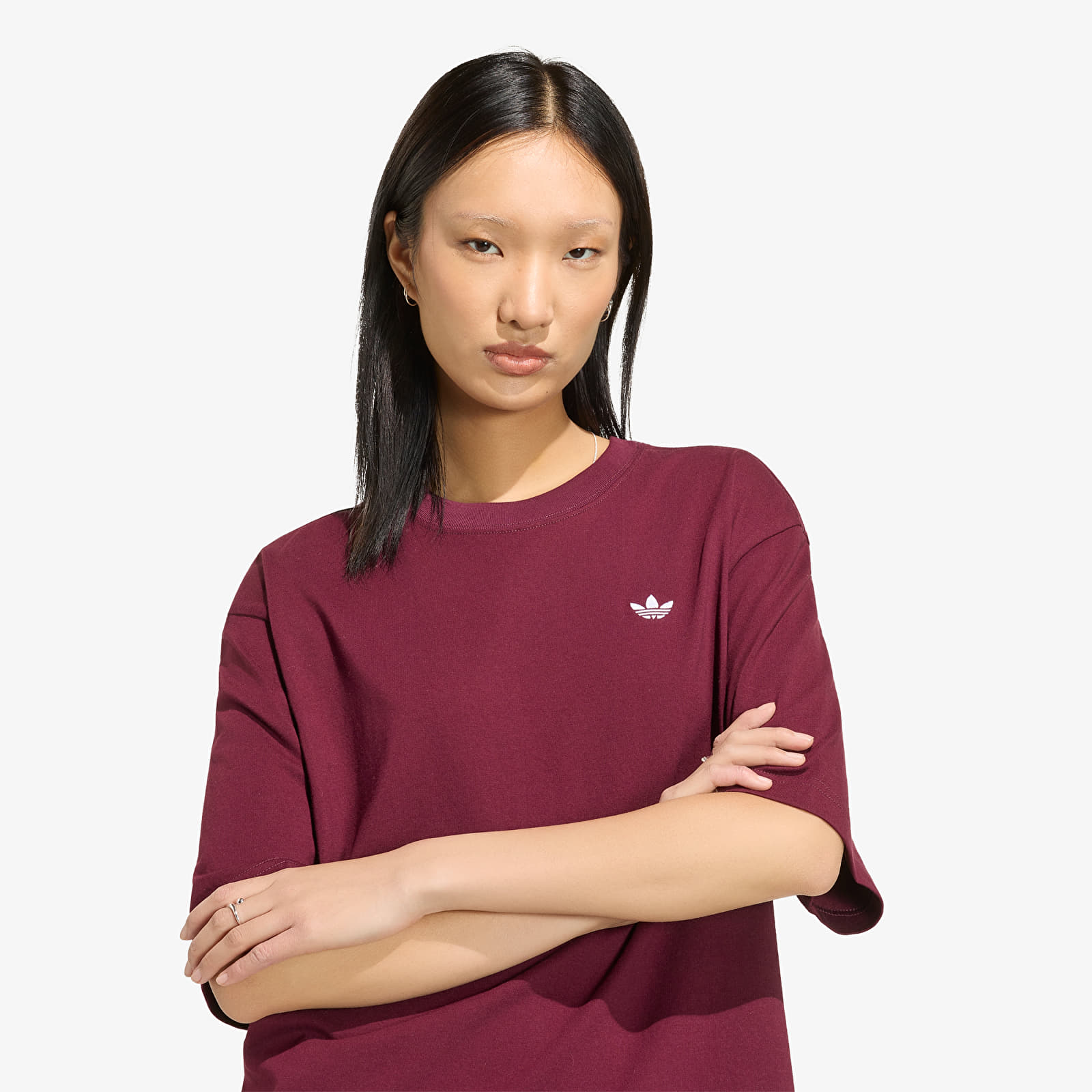 Dames T-shirts adidas Ess Tee Os Maroon