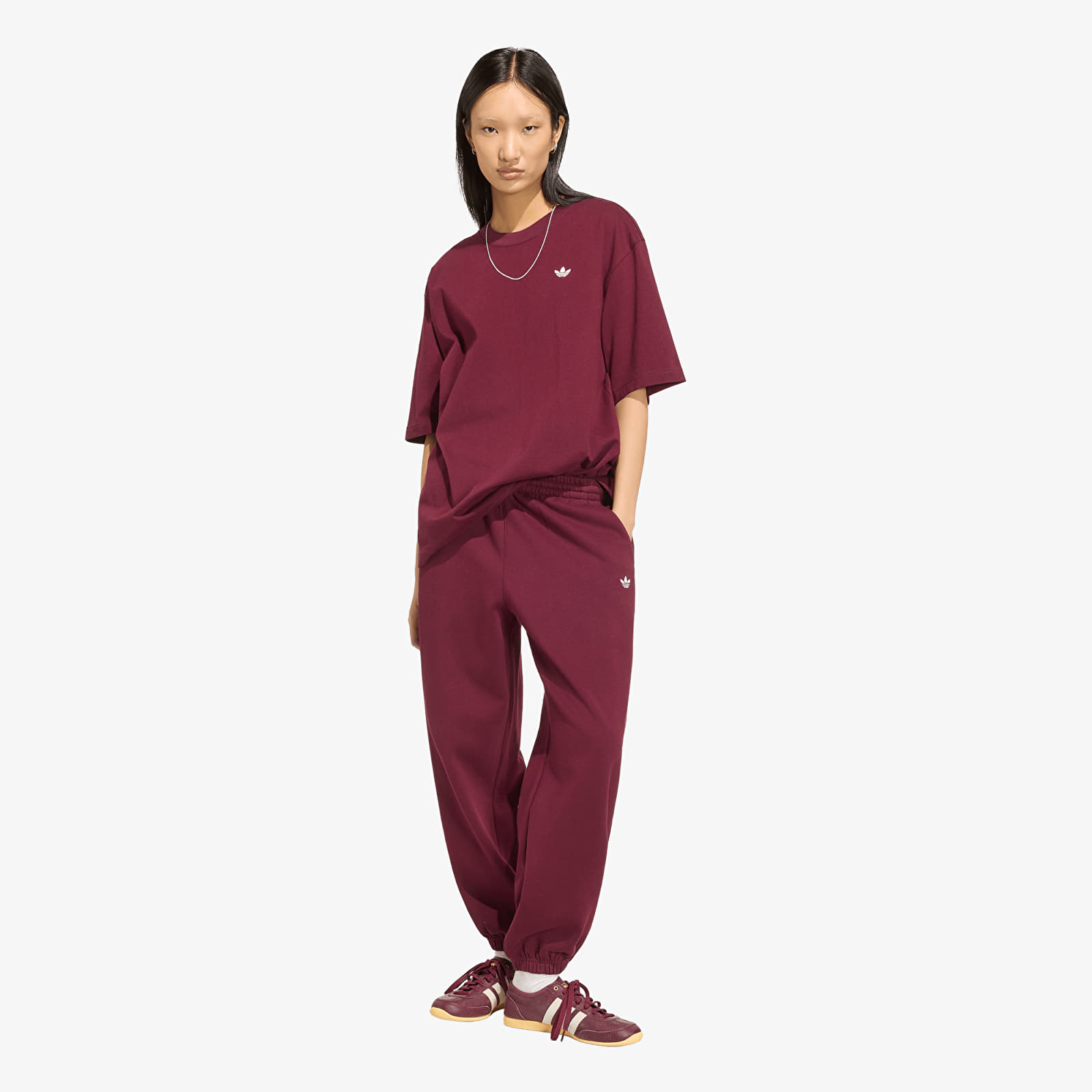 Dames T-shirts adidas Ess Tee Os Maroon