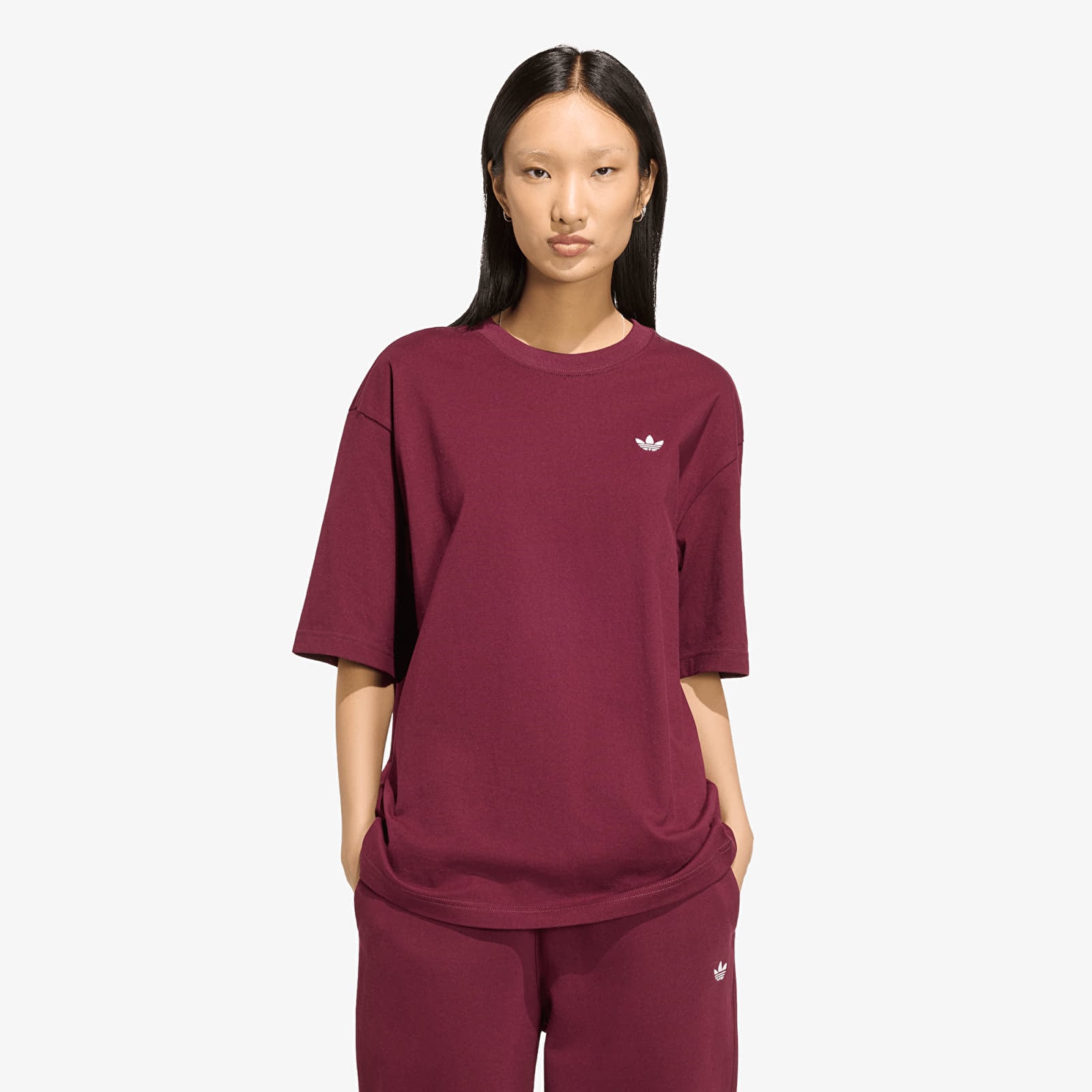 Dames T-shirts adidas Ess Tee Os Maroon