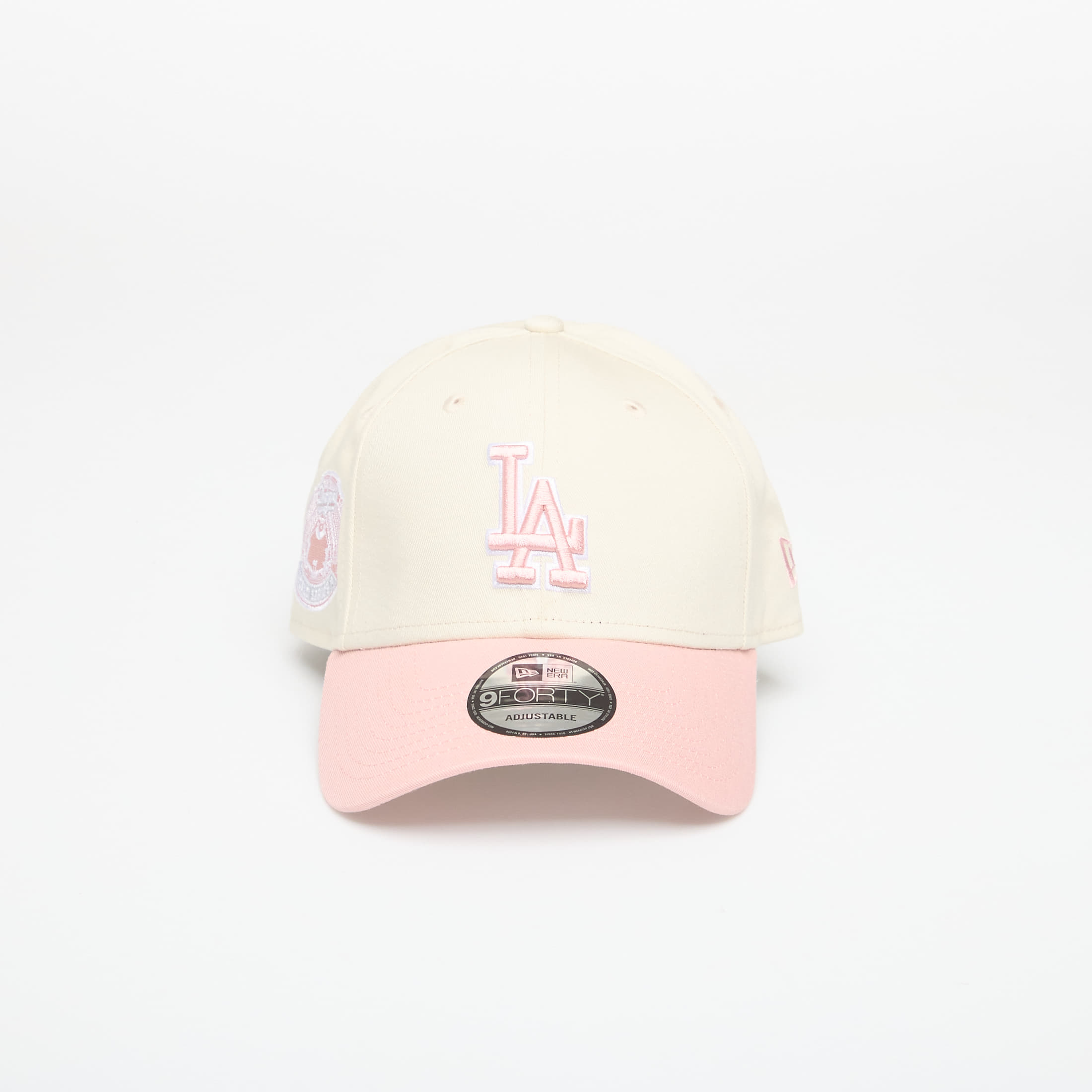 Шапка New Era 9FORTY MLB WS Patch Los Angeles Dodgers Light Cream/ Pink Rouge Universal