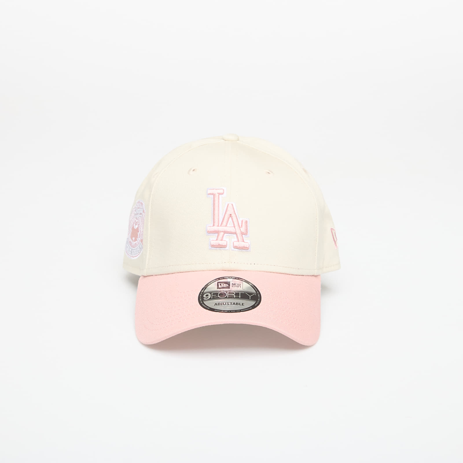 Miesten lippikset New Era 9FORTY MLB WS Patch Los Angeles Dodgers Light Cream/ Pink Rouge