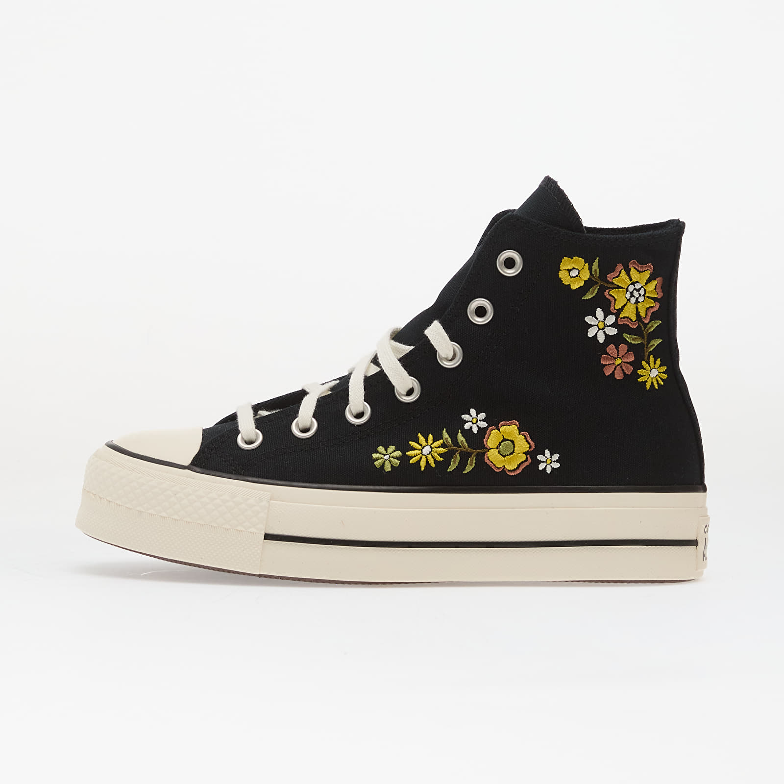Joggesko og sko for kvinner Chuck Taylor All Star Lift Embroidered Flowers - Converse Black/ Egret/ Bright Outlook