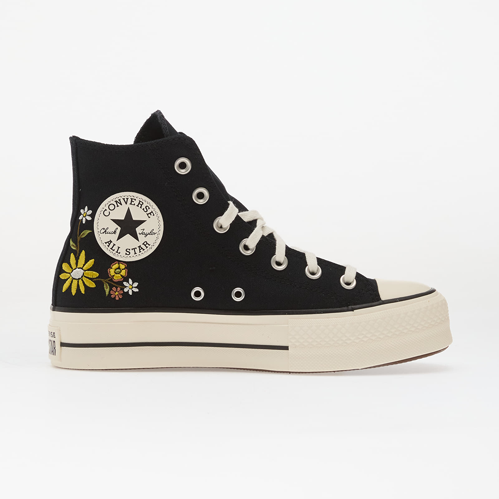Joggesko og sko for kvinner Chuck Taylor All Star Lift Embroidered Flowers - Converse Black/ Egret/ Bright Outlook