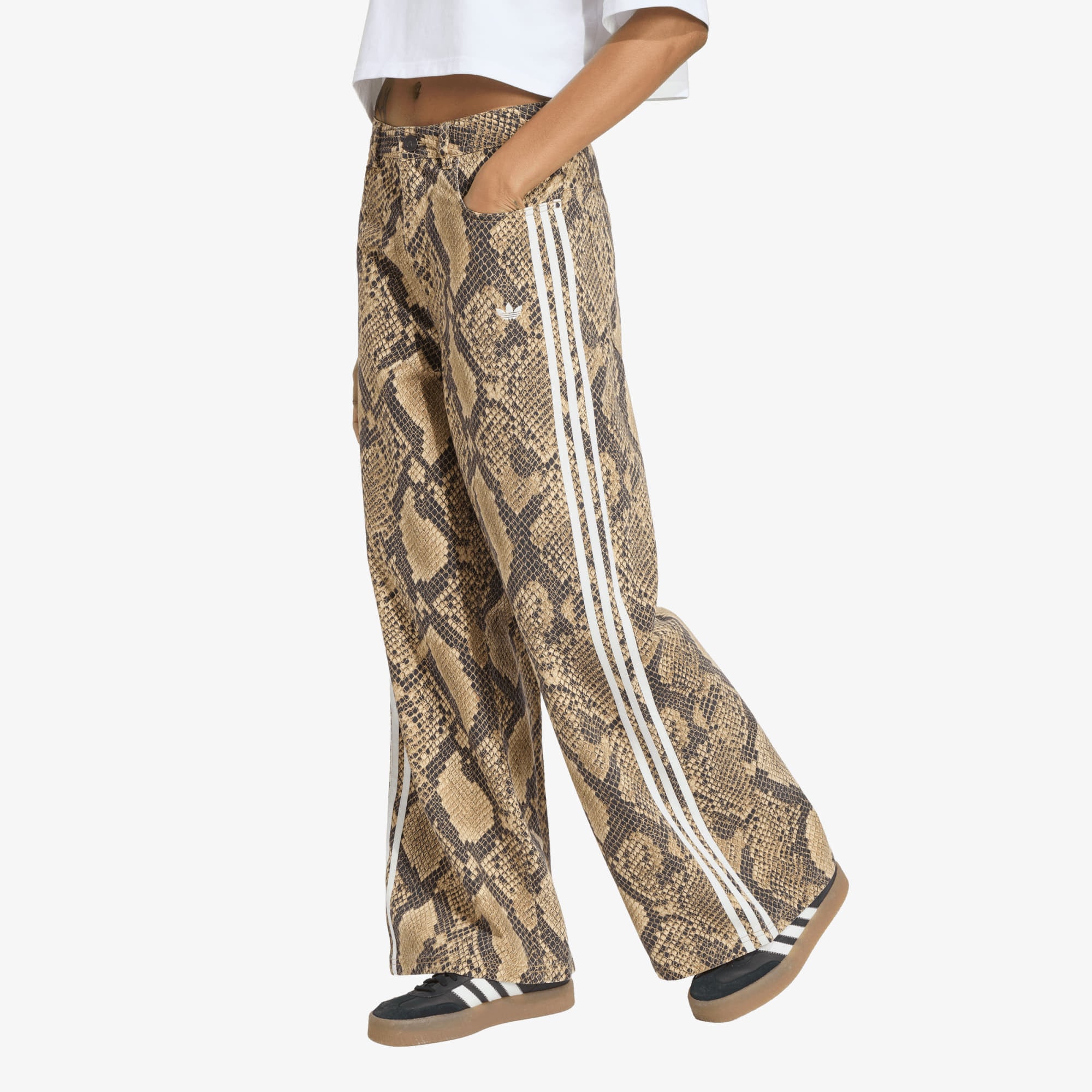 Pants adidas Snake Print Denim Loose Pants Linen/ Magic Beige 28/32