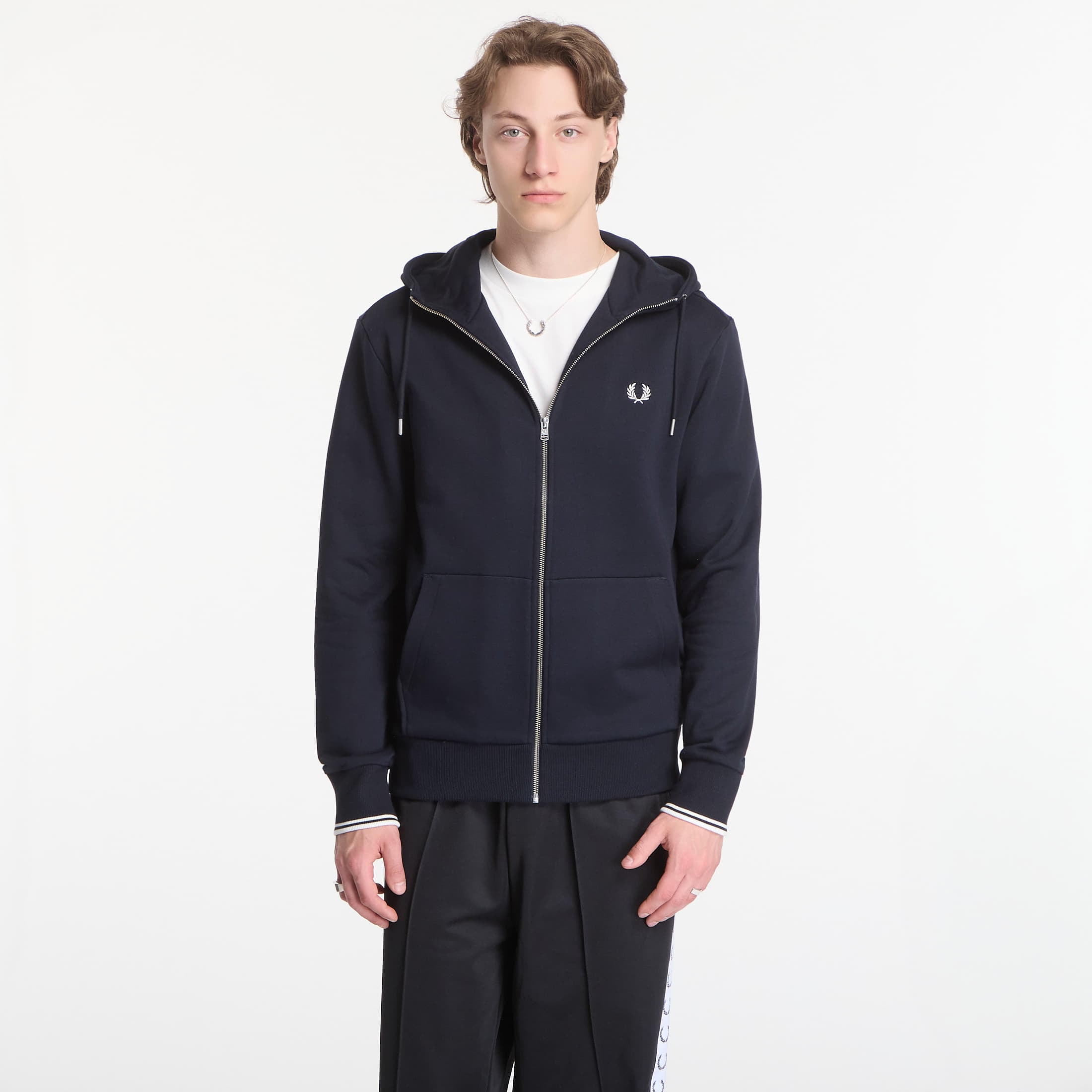 Sweatshirt Fred Perry Hooded Zip Through Sweatshirt Black XL