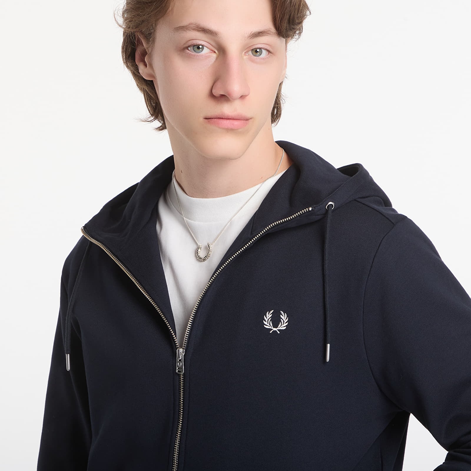 Men's sweatshirts Fred Perry Hooded Zip Through Sweatshirt Black