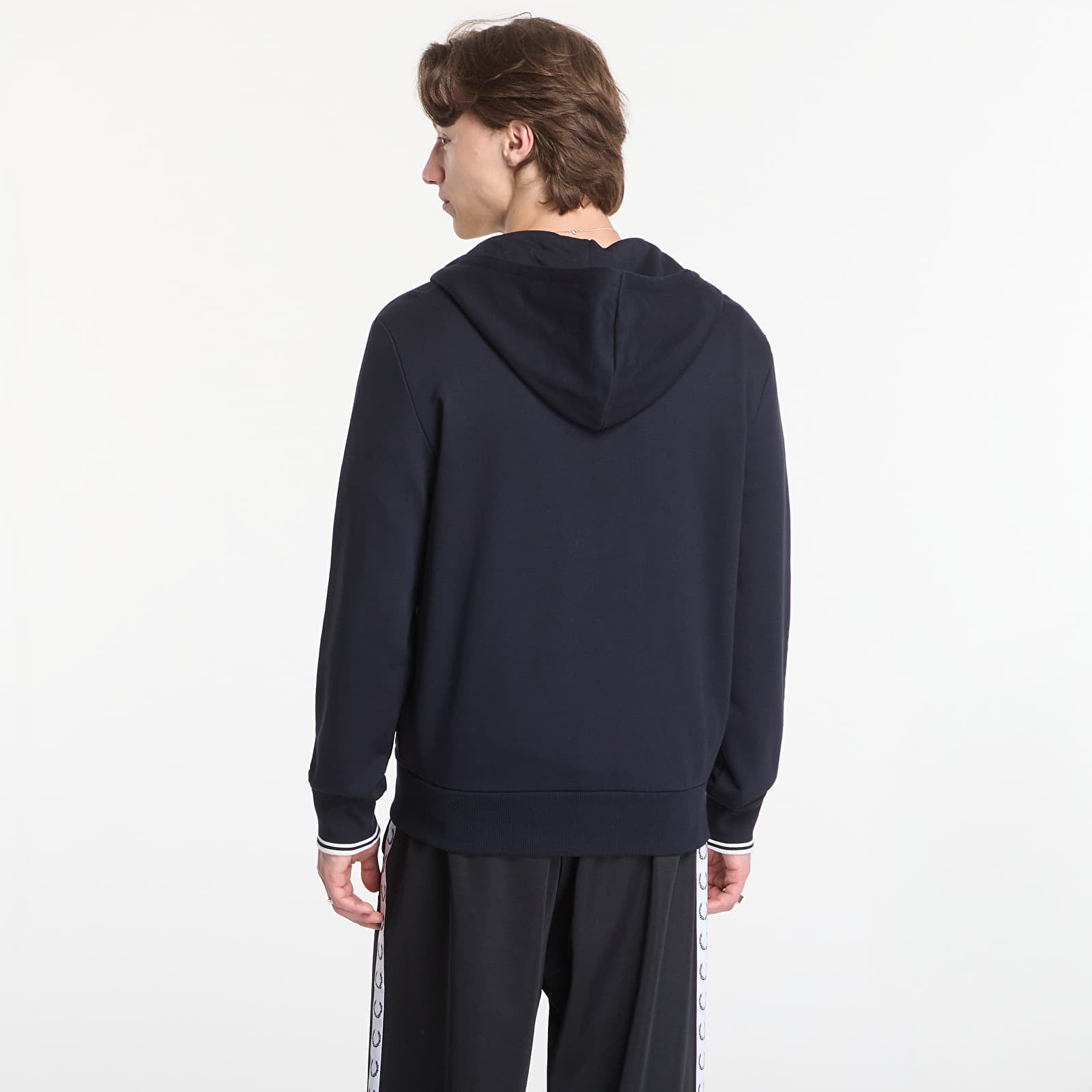 Men's sweatshirts Fred Perry Hooded Zip Through Sweatshirt Black
