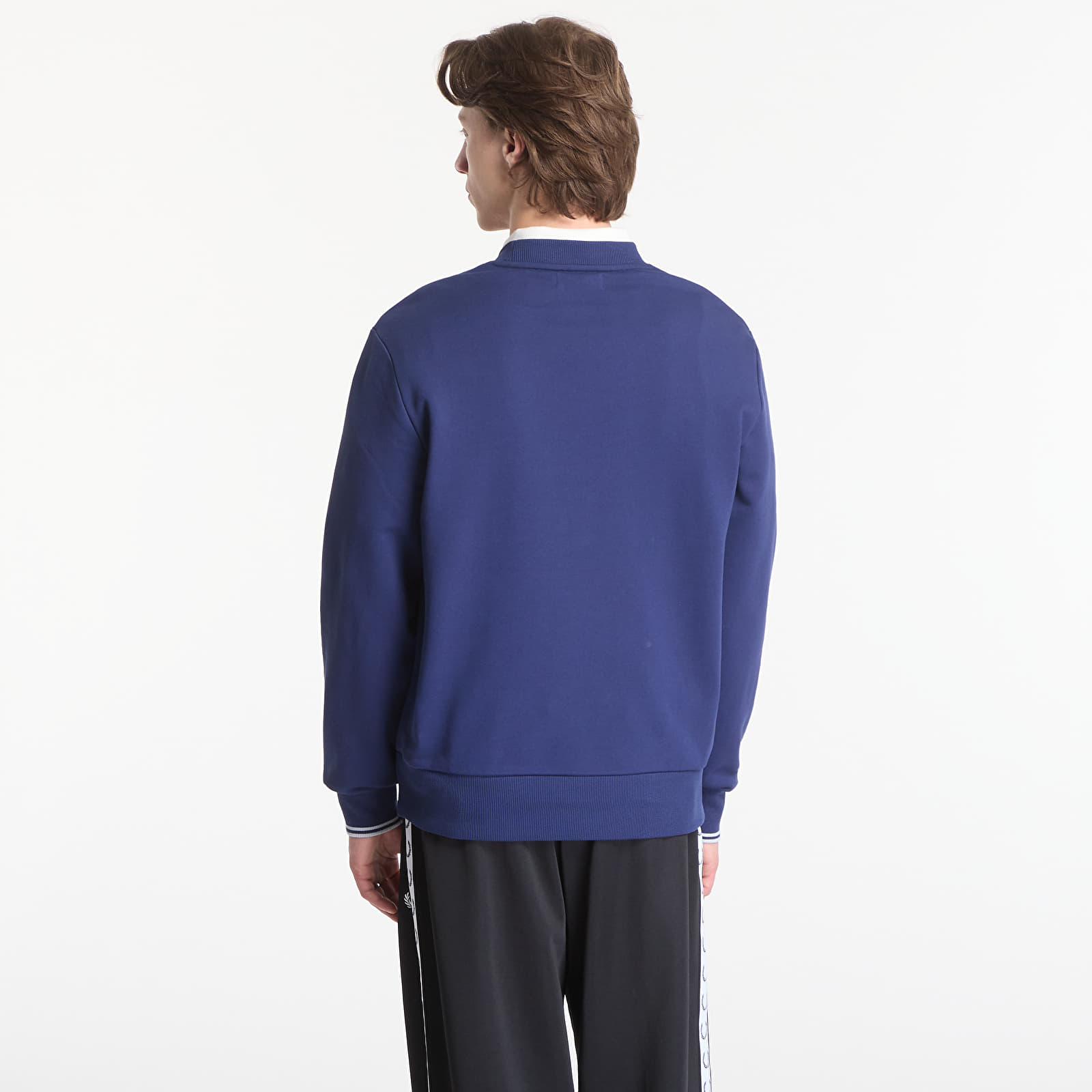 Pánské mikiny Fred Perry Crew Neck Sweatshirt Blue