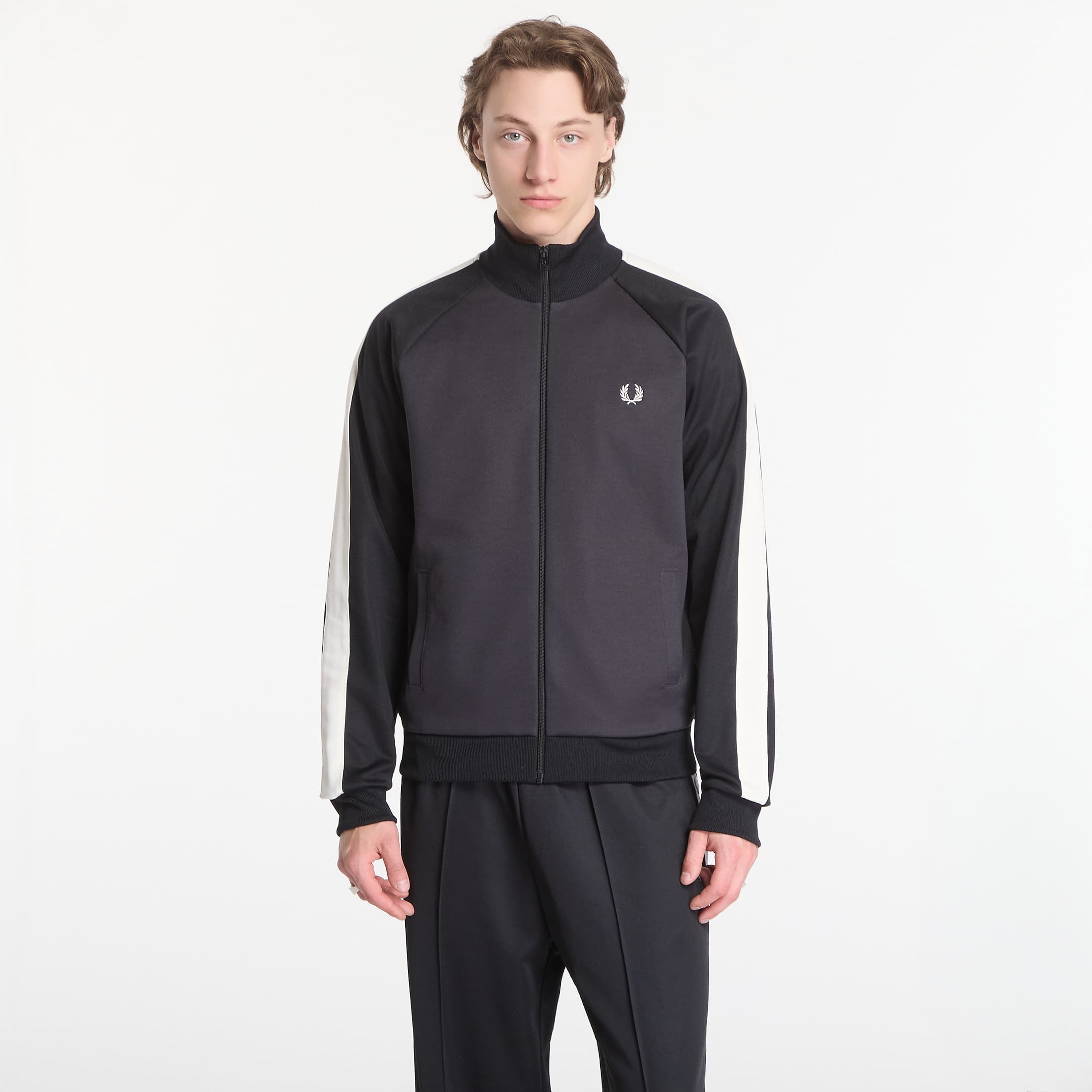 Φούτερ Fred Perry Contrast Sleeve Track Jacket Black S