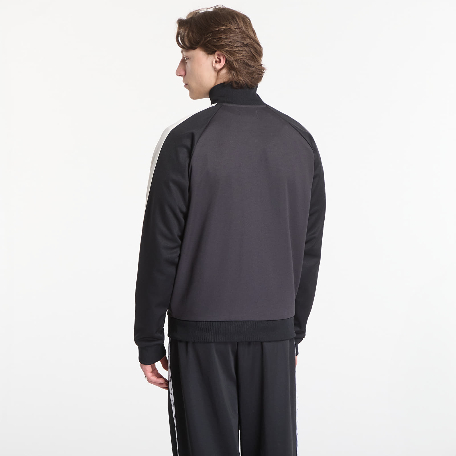 Pánské mikiny Fred Perry Contrast Sleeve Track Jacket Black