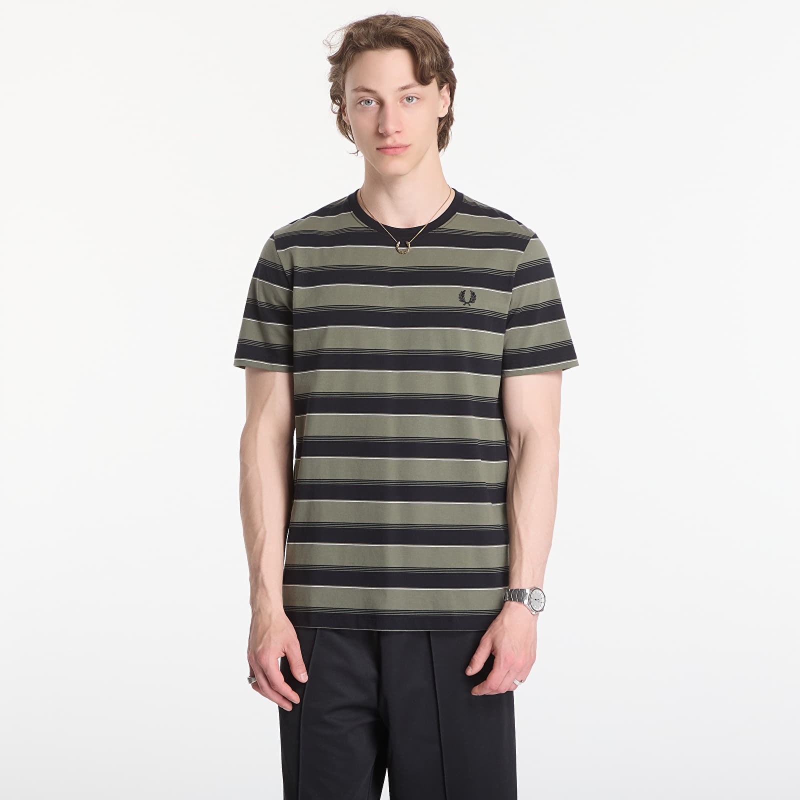 T-Shirts Männer Fred Perry Fine Stripe T-Shirt Green