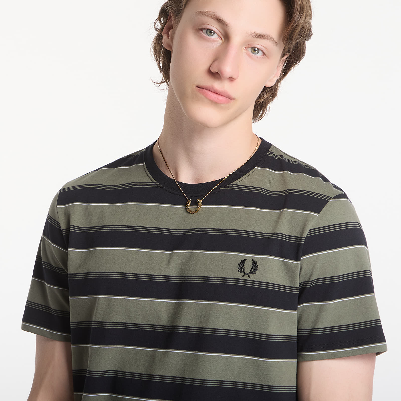 T-Shirts Männer Fred Perry Fine Stripe T-Shirt Green