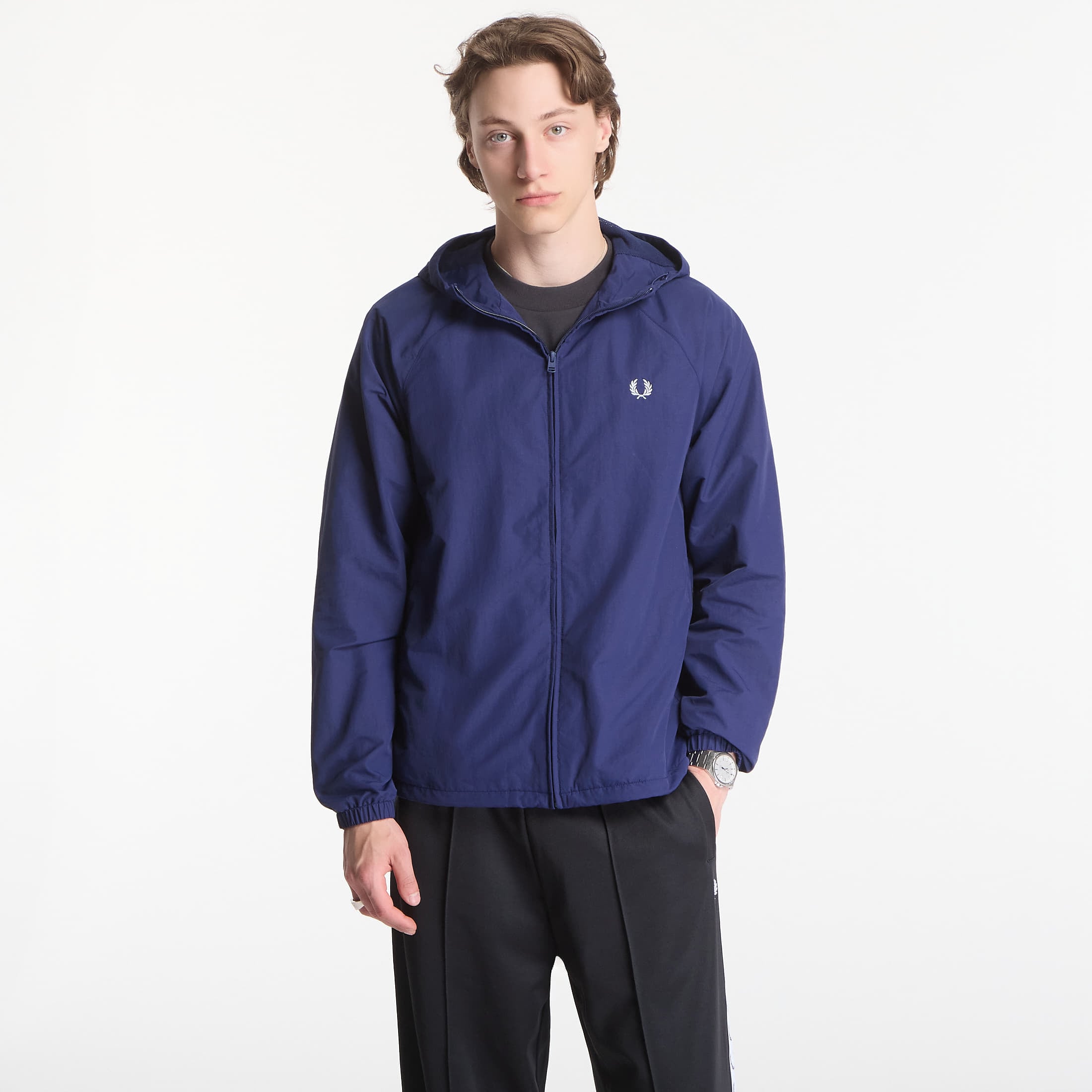 Jacket Fred Perry Hooded Shell Jacket UNISEX Blue L