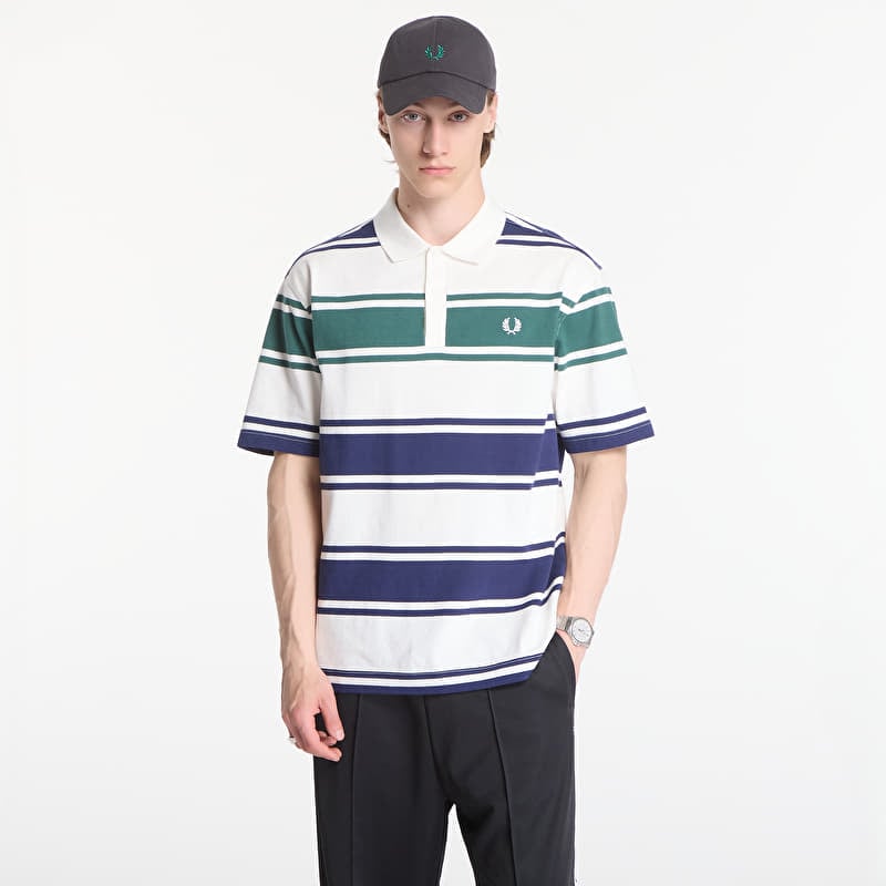 T-shirt Fred Perry Relaxed Striped Polo Shirt Beige