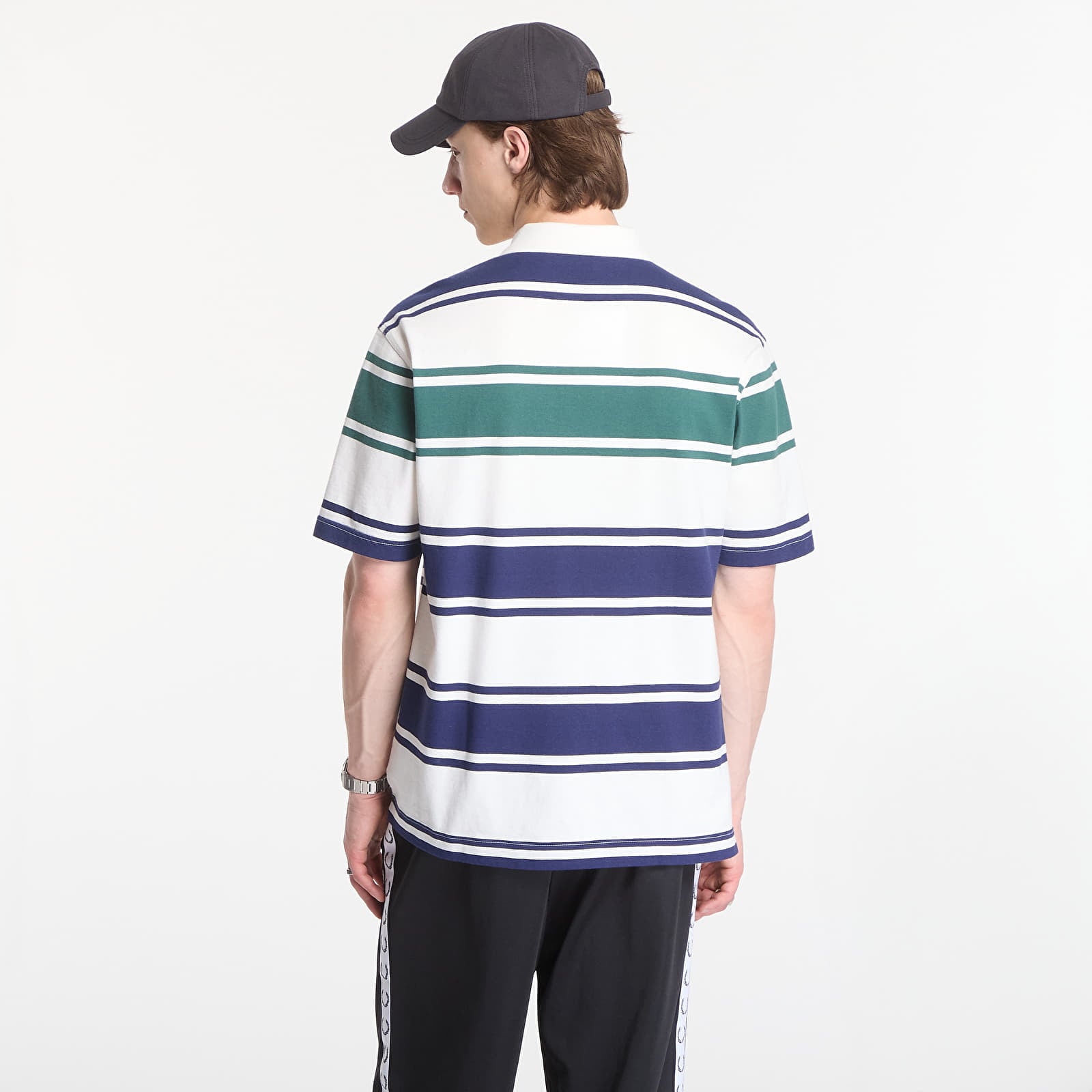 Ανδρικά μπλουζάκια Fred Perry Relaxed Striped Polo Shirt Beige
