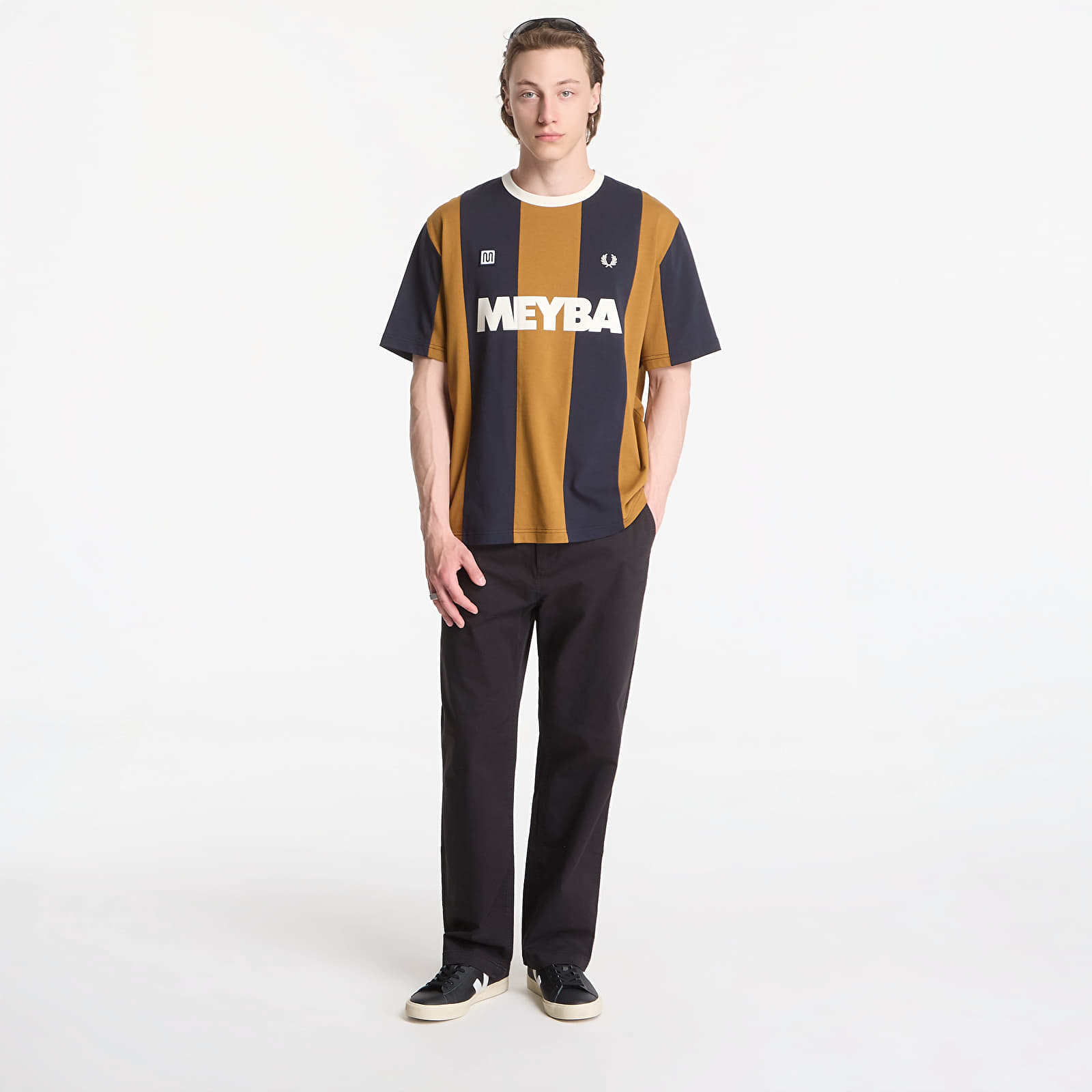 T-shirts homme Fred Perry Meyba Cut And Sew T-Shirt Dark Caramel