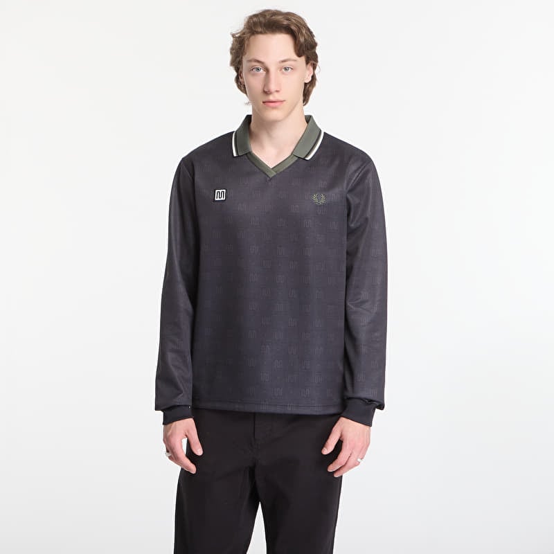 Majica Fred Perry Meyba Printed Ls Polo Shirt Black